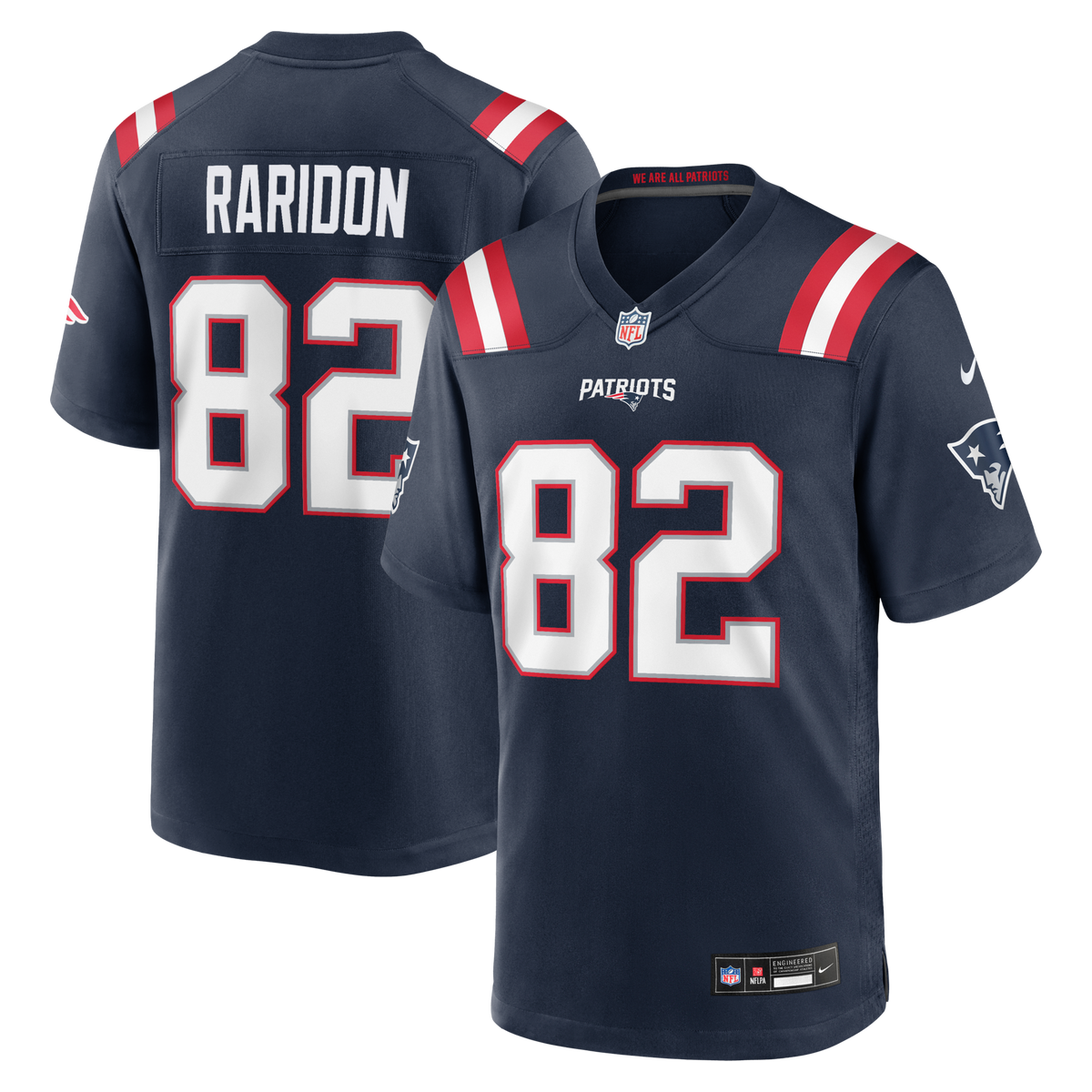 New England Patriots Eli Raridon Navy Team Game Jersey