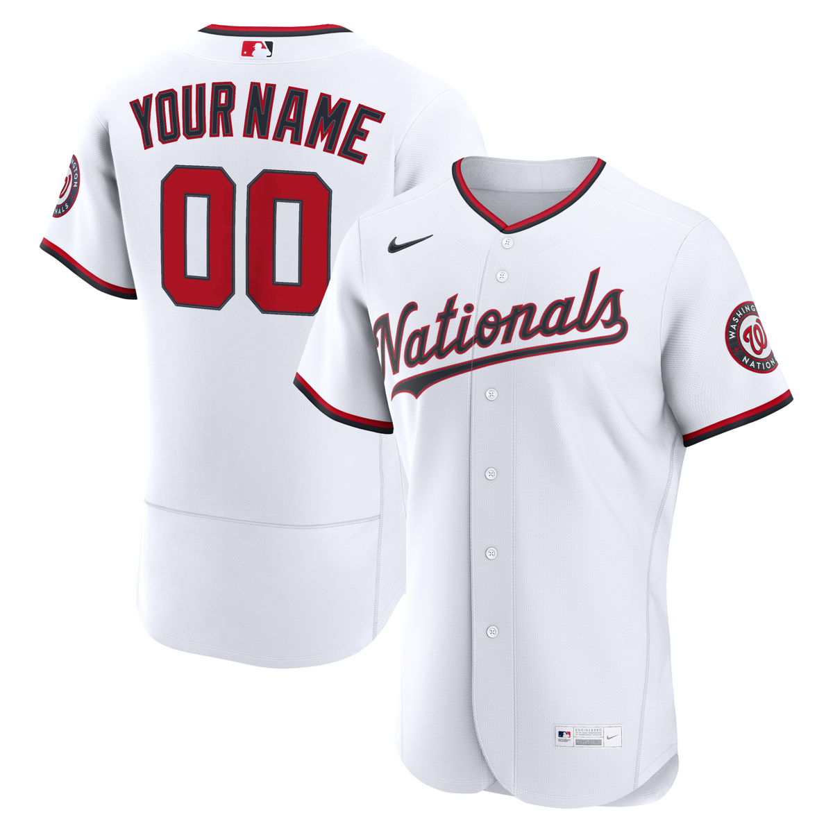 Washington Nationals White Home Authentic Custom Jersey