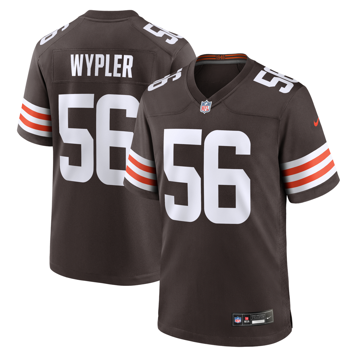 Cleveland Browns Luke Wypler Brown Team Game Jersey