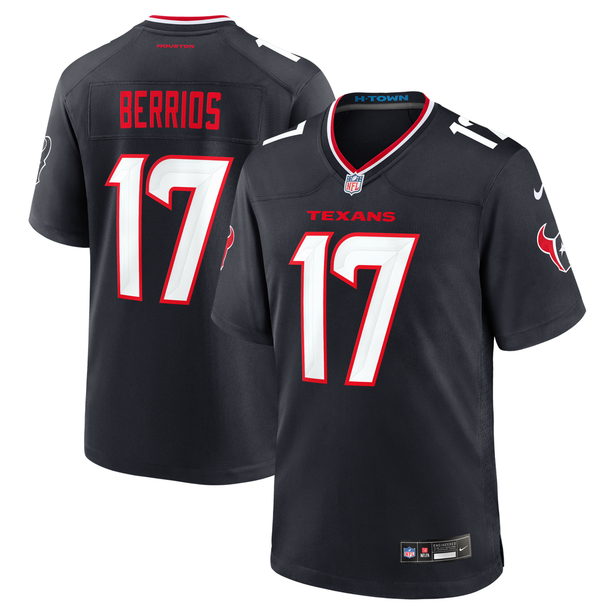 Houston Texans Braxton Berrios Navy Team Game Jersey