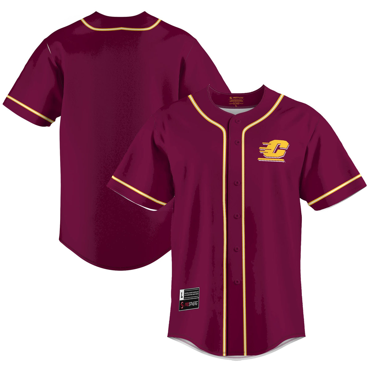 Central Michigan Chippewas GameDay Greats Lightweight Baseball Jersey - Maroon