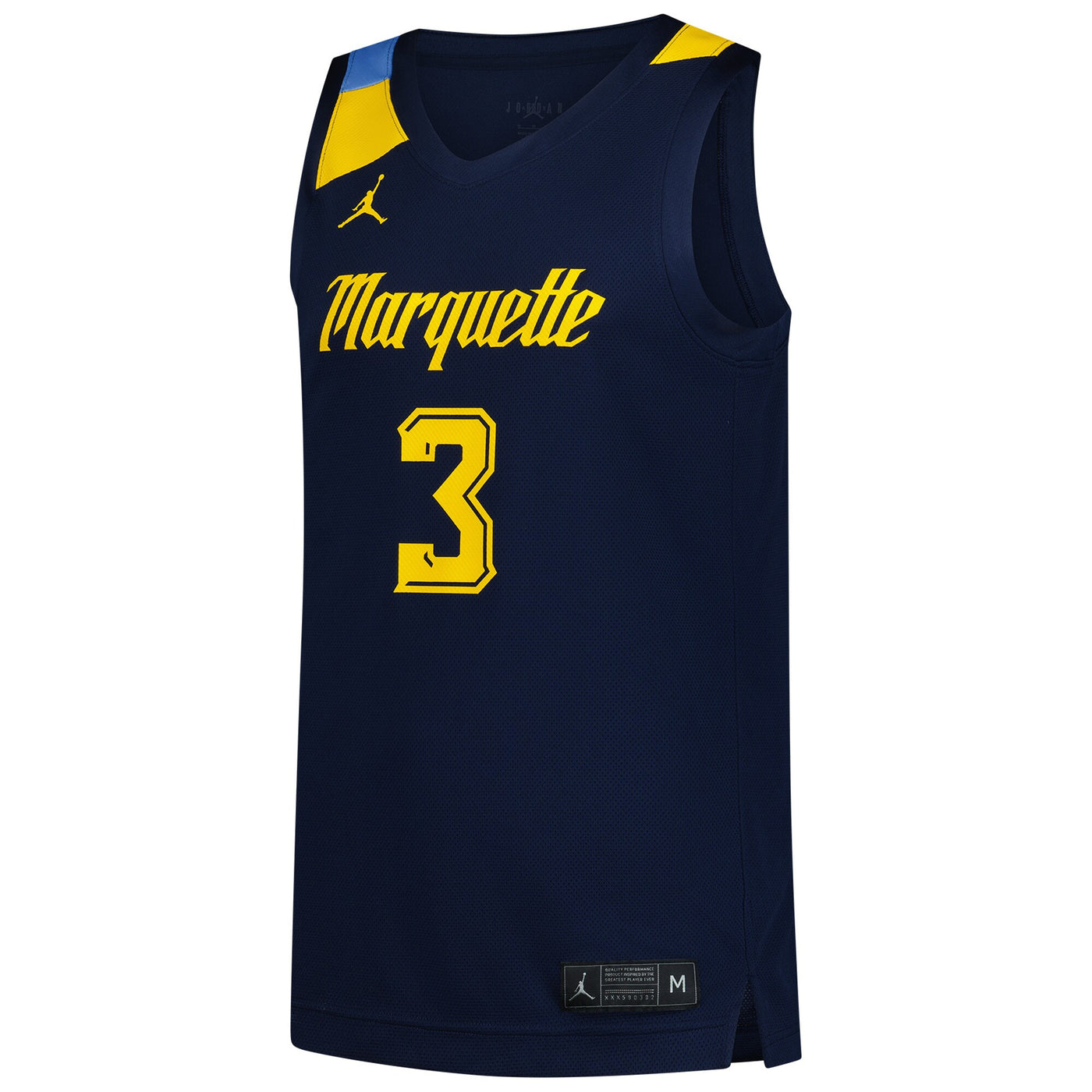 Jordan Brand #3 Navy Marquette Golden Eagles Replica Basketball Jersey