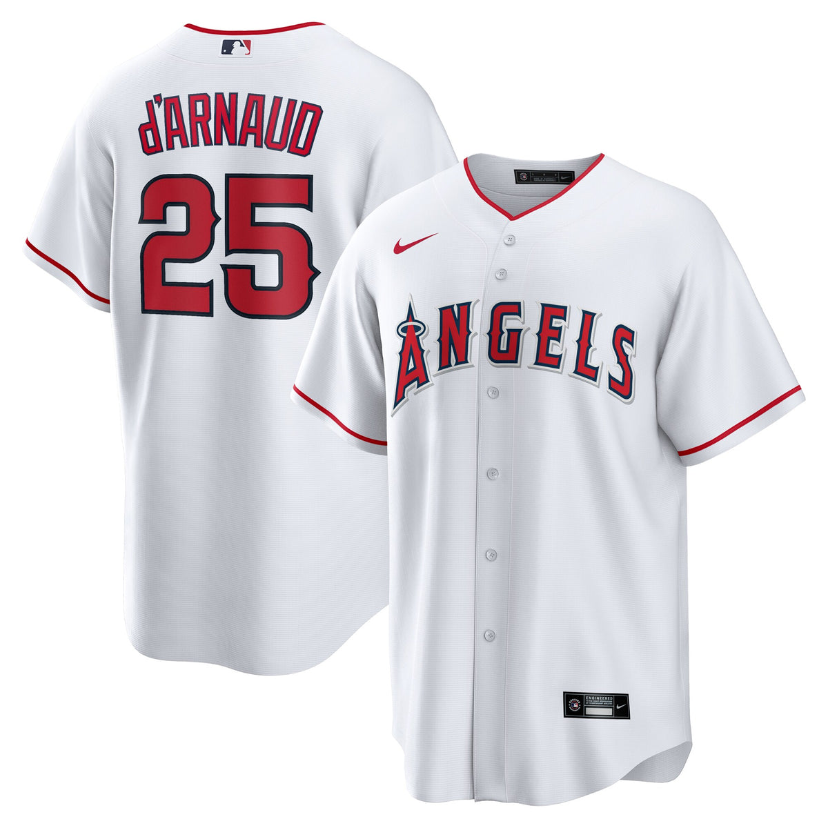 Los Angeles Angels Travis d'Arnaud White Home Replica Jersey