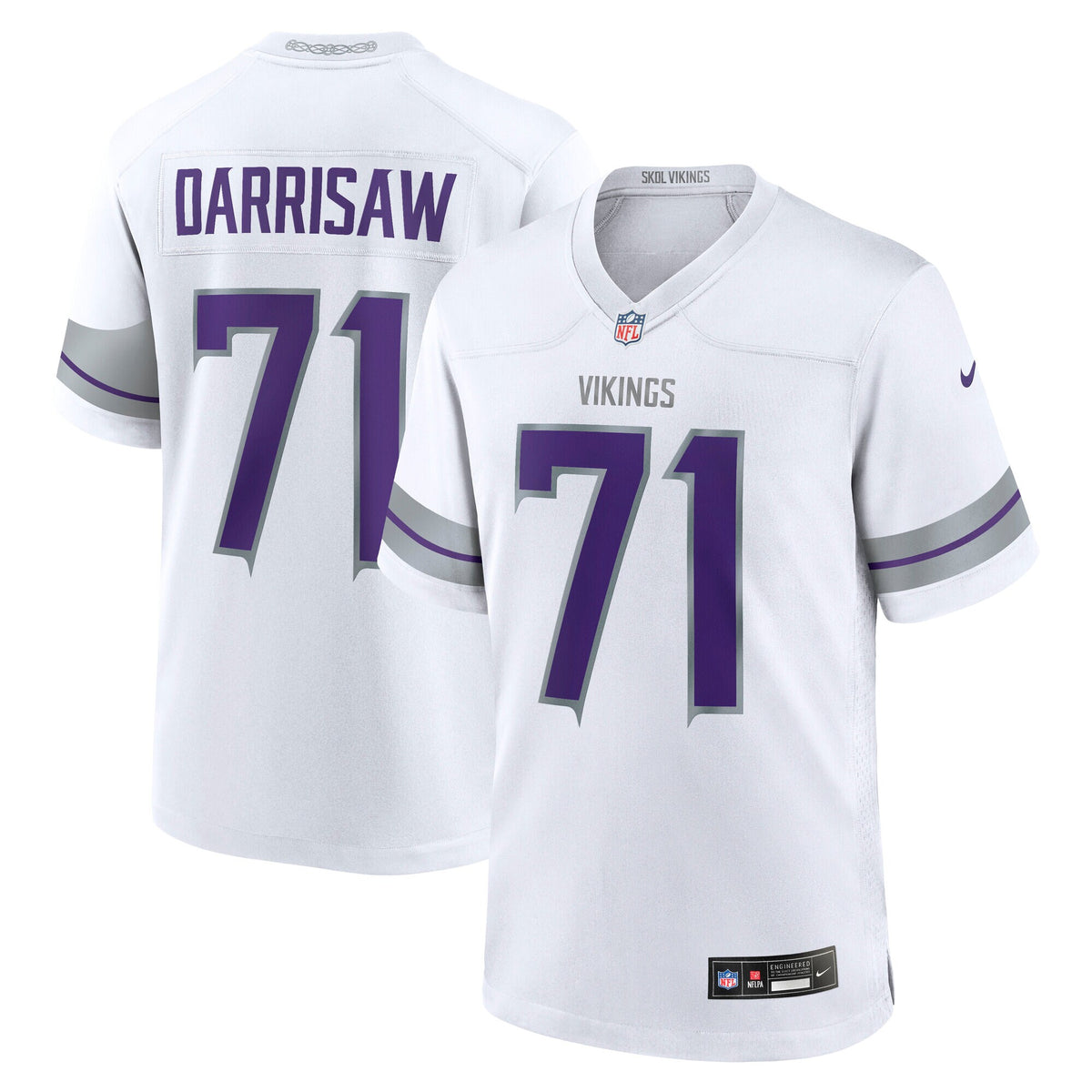Minnesota Vikings Christian Darrisaw White Alternate Game Jersey