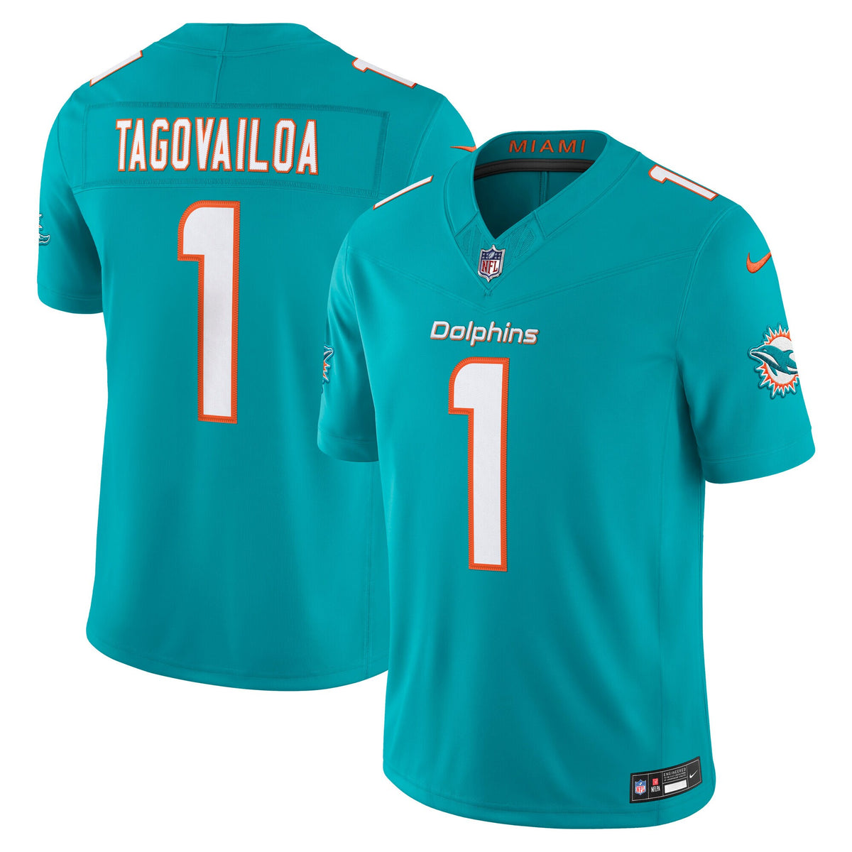 Miami Dolphins Tua Tagovailoa Aqua Team Vapor F.U.S.E. Stitched Limited Jersey