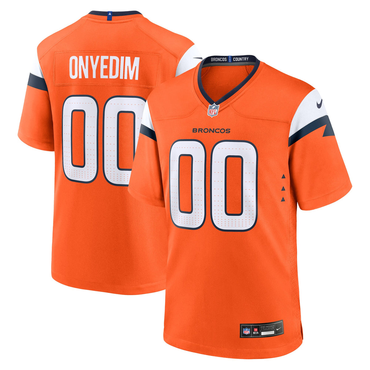 Denver Broncos Tyler Onyedim Orange Game Jersey