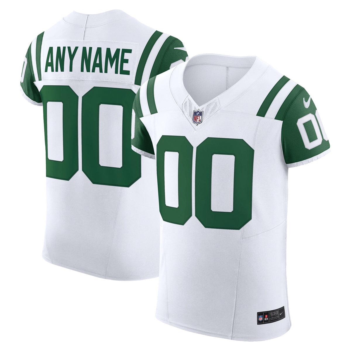 New York Jets White Vapor F.U.S.E. Elite Custom Jersey