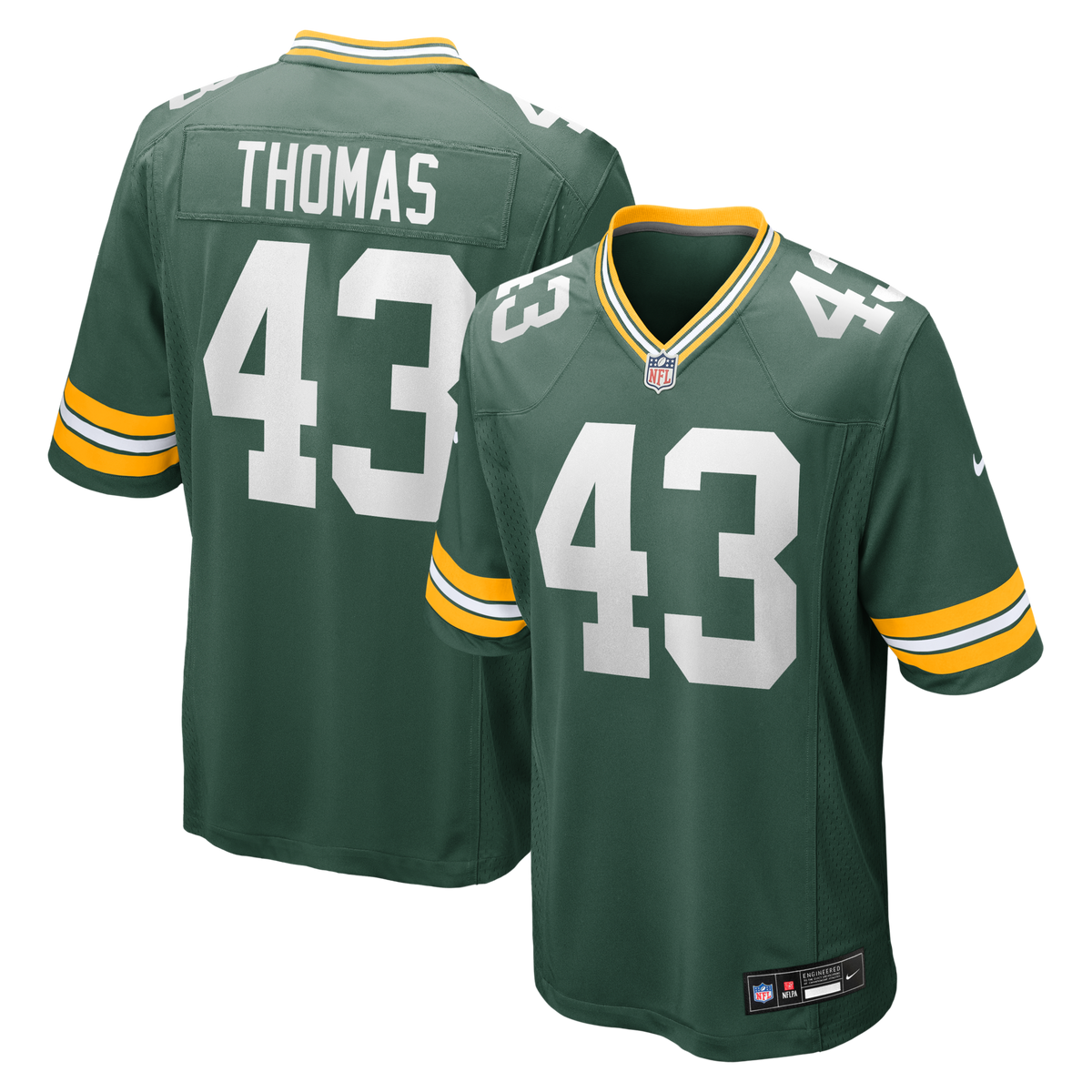 Green Bay Packers Kiondre Thomas Green Game Player Jersey