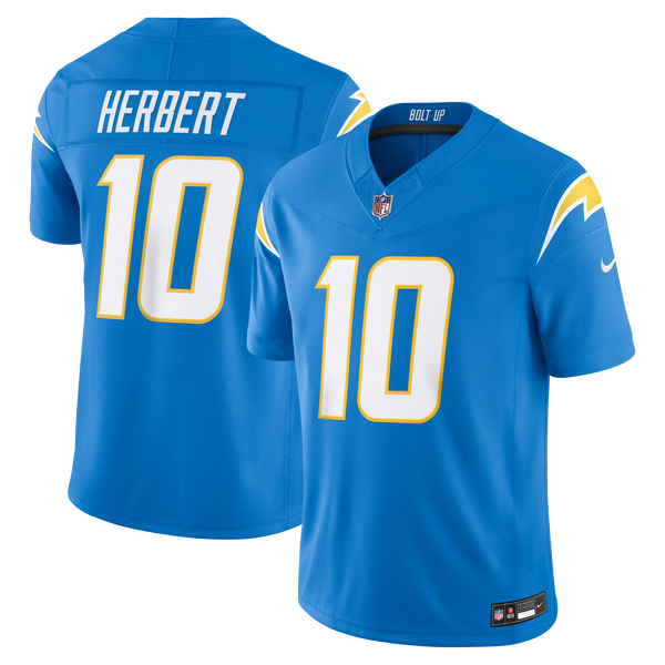 Los Angeles Chargers Justin Herbert Nike Powder Blue Team Vapor F.U.S.E. Stitched Limited Jersey