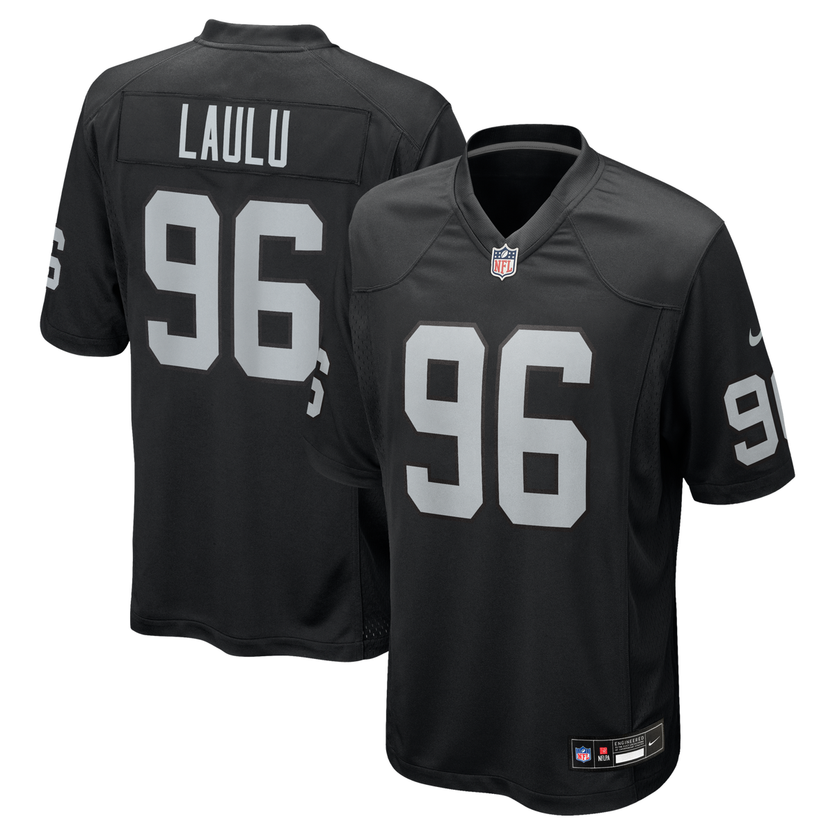 Las Vegas Raiders Jonah Laulu Black Team Game Jersey