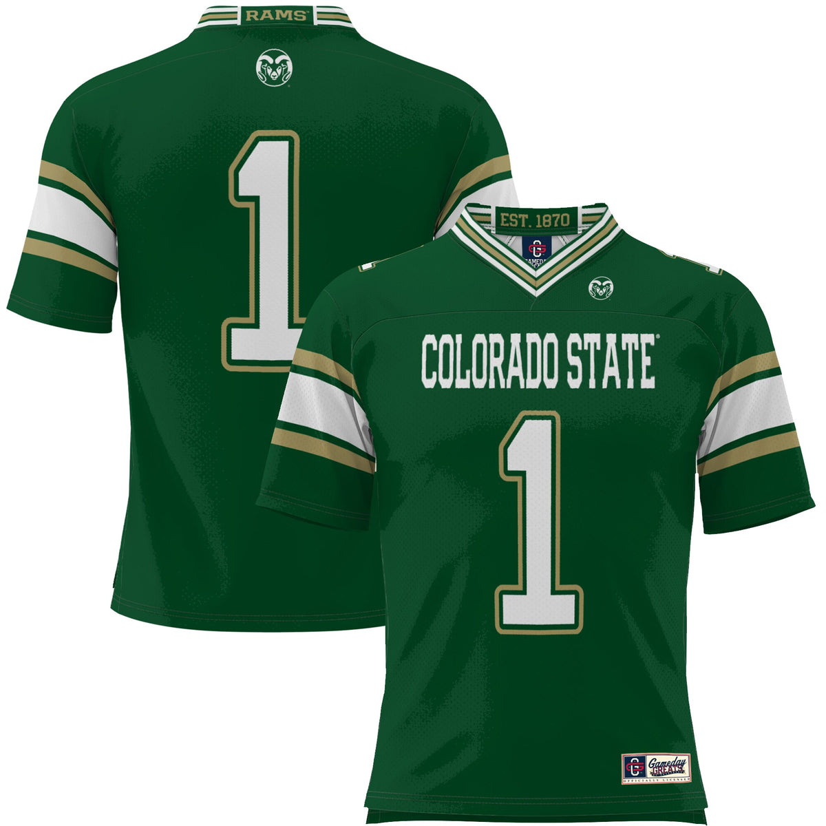 #1 Colorado State Rams GameDay Greats Endzone Football Jersey - Green