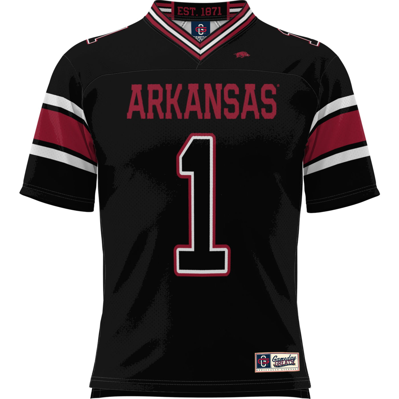 GameDay Greats #1 Black Arkansas Razorbacks Football Jersey