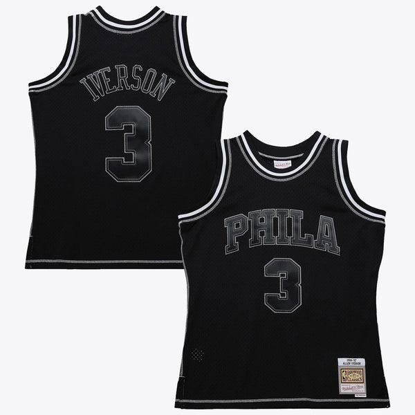 Philadelphia 76ers Mitchell & Ness Allen Iverson 1996 Contrast 2K Swingman Jersey - Black