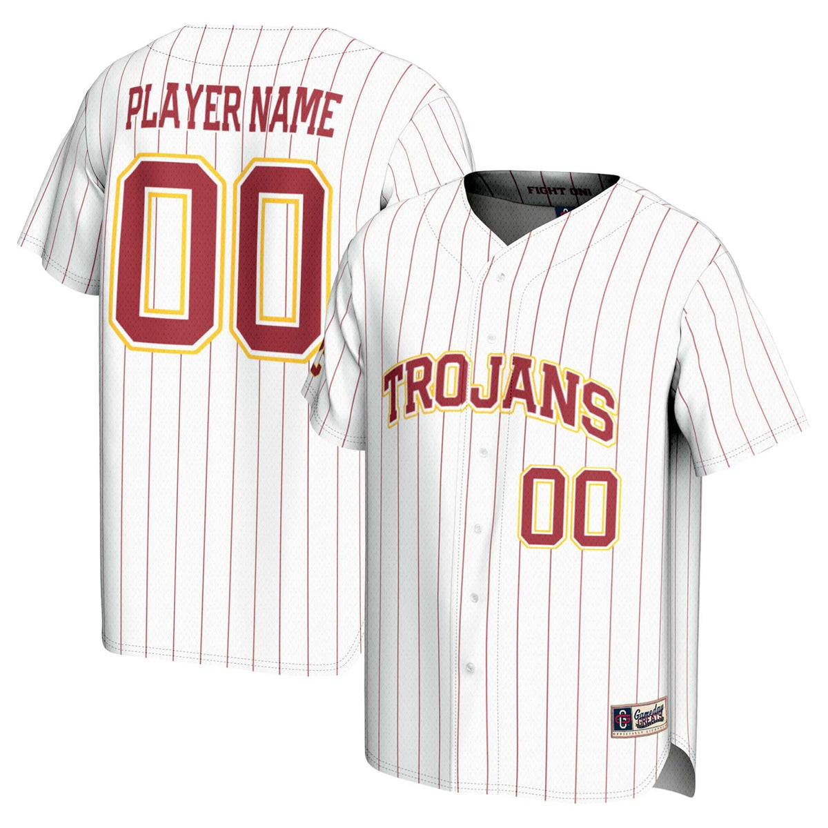 USC Trojans GameDay Greats NIL Pick-A-Player Baseball Lightweight Jersey - White