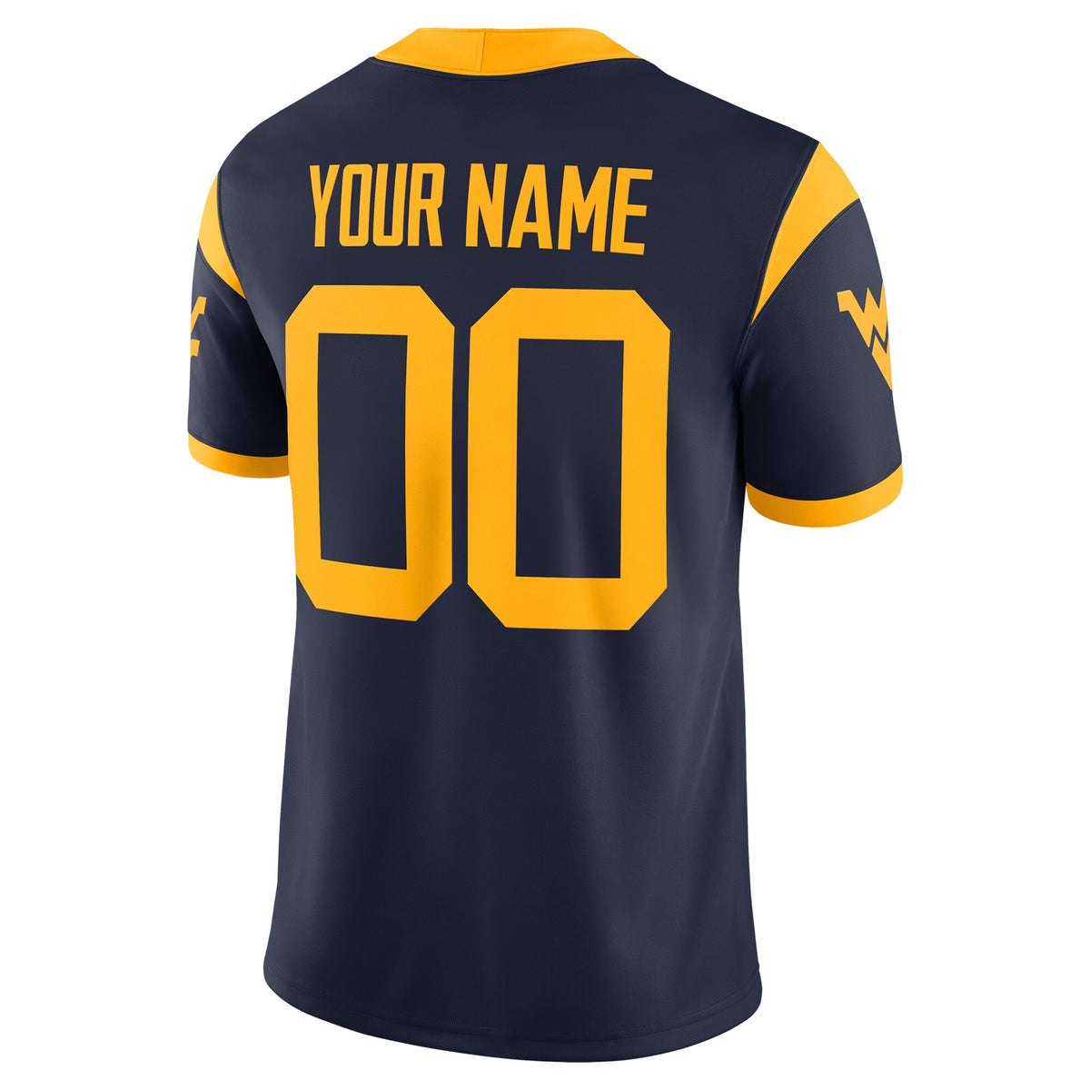 West Virginia Mountaineers Custom Football Game Jersey - Navy
