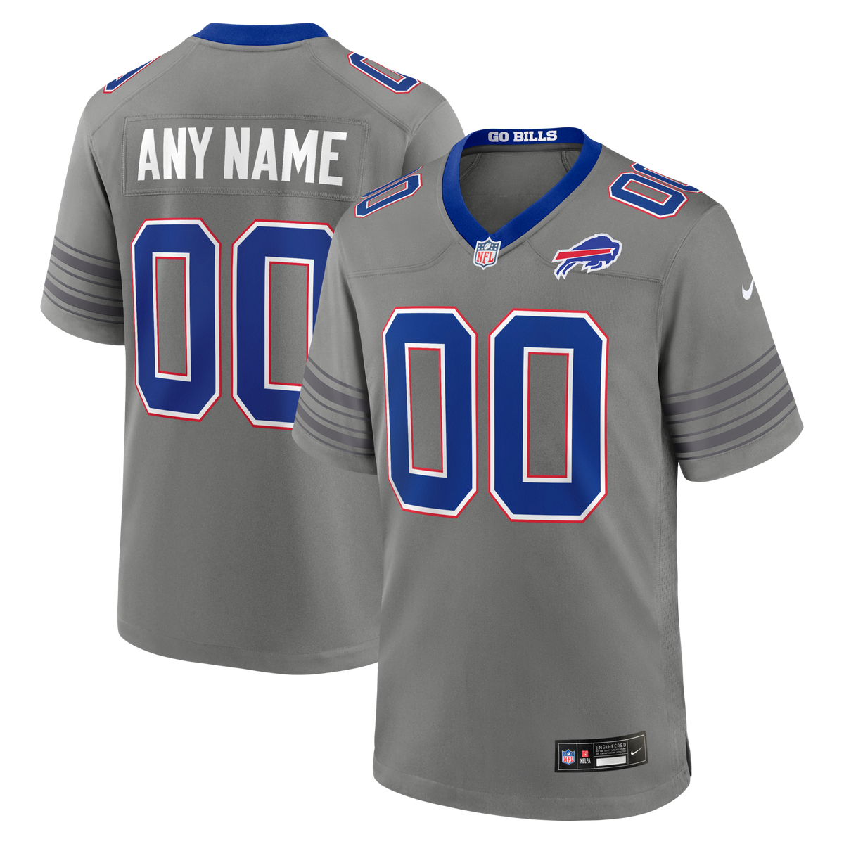 Buffalo Bills Gray Nickel City Custom Game Jersey
