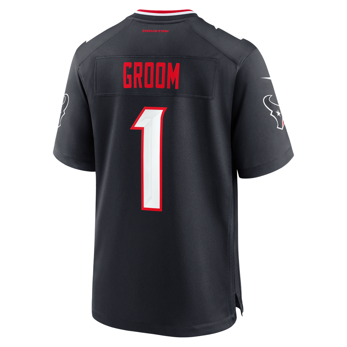 Houston Texans Number 1 Groom Navy Game Jersey