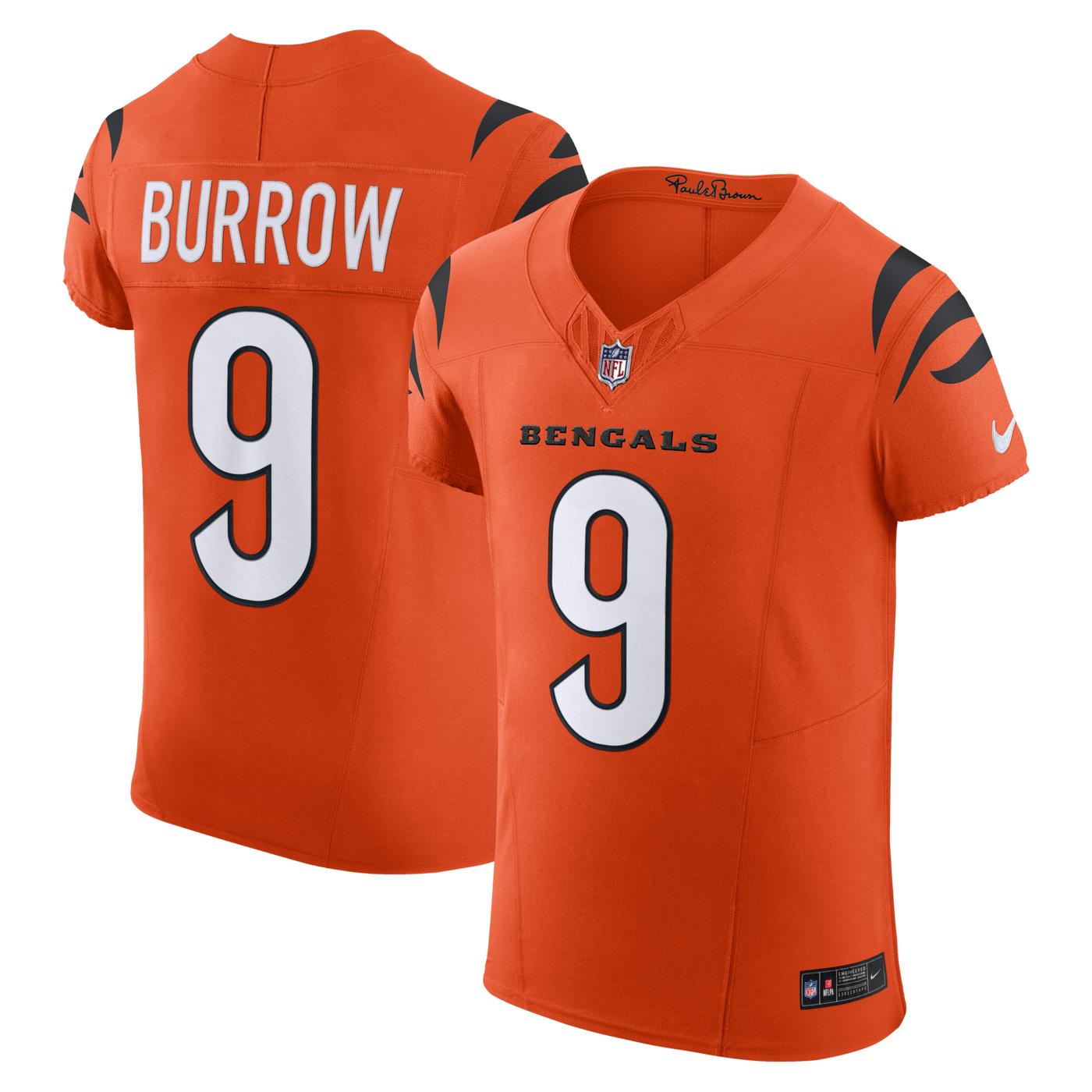 Cincinnati Bengals Joe Burrow Nike Orange Team Vapor F.U.S.E. Elite Jersey