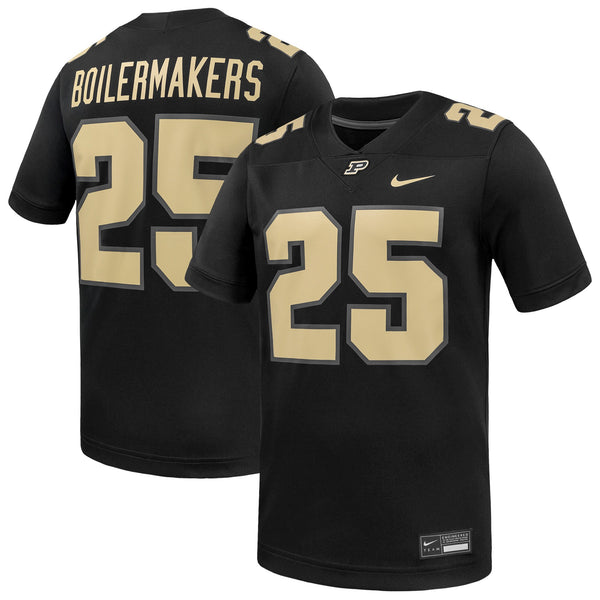Nike #25 Black Purdue Boilermakers Alternate Game Football Jersey