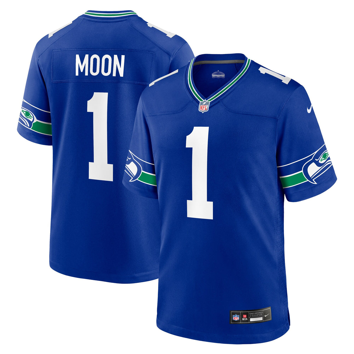 Seattle Seahawks Warren Moon Royal Retired Player Alternate Game Jersey