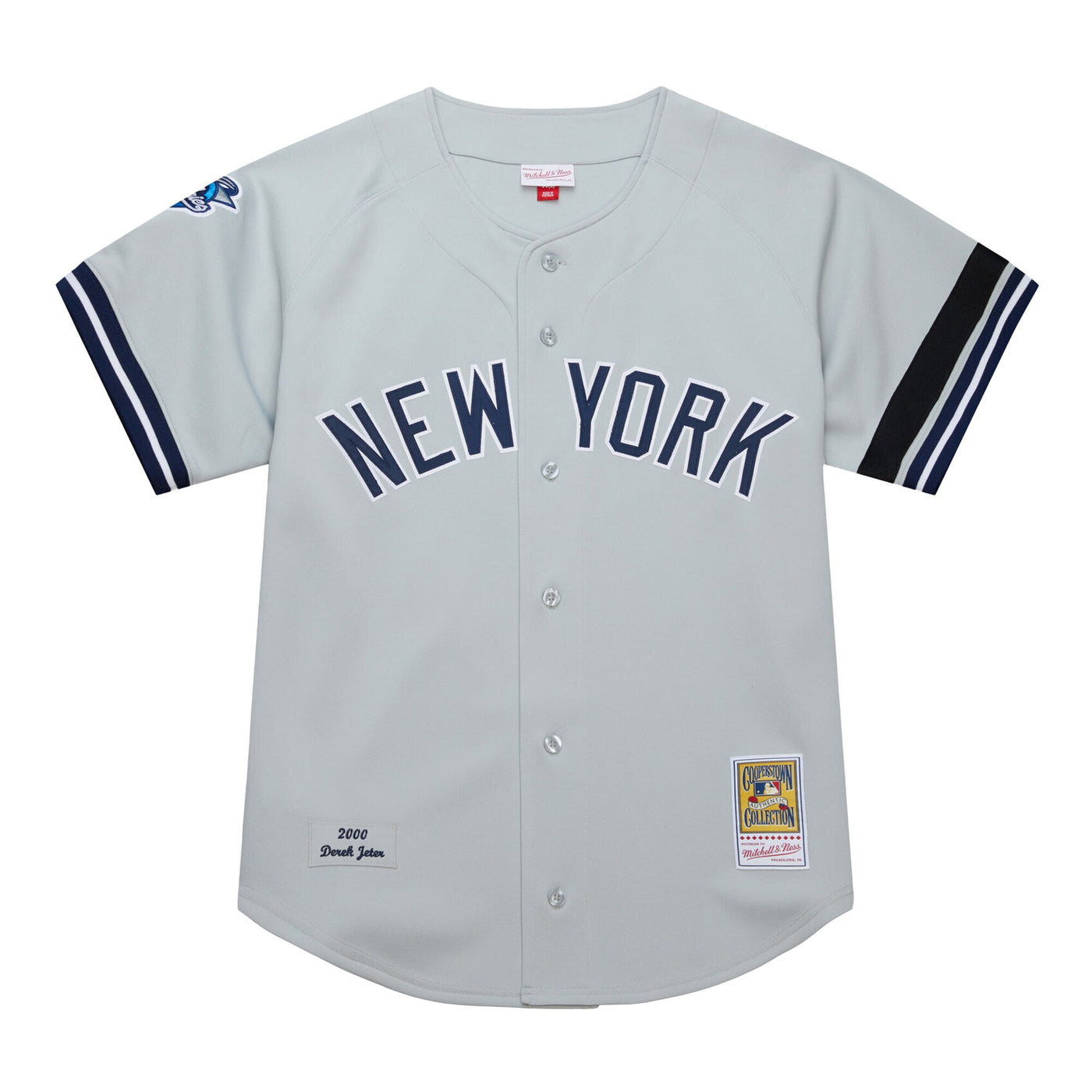 New York Yankees Derek Jeter Mitchell & Ness Gray Cooperstown Collection 2000 World Series Authentic Jersey