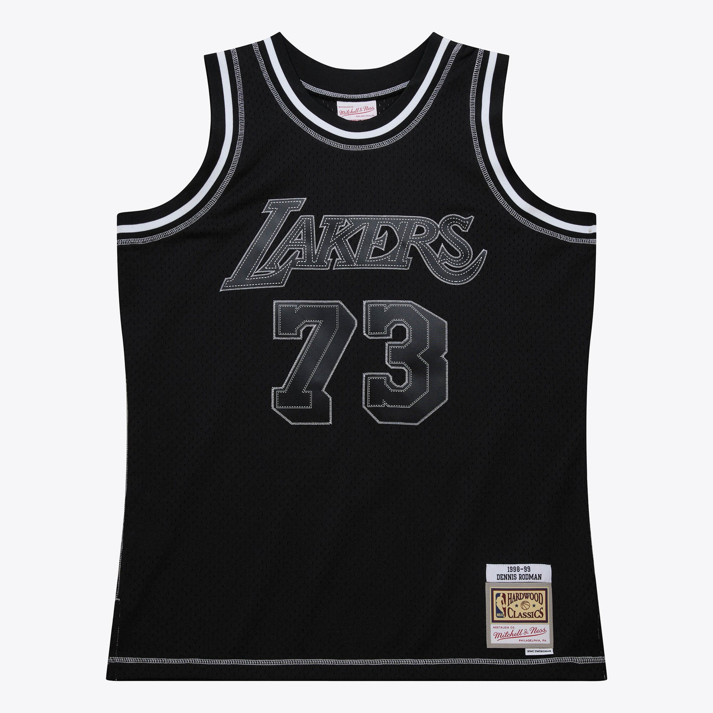 Los Angeles Lakers Mitchell & Ness Dennis Rodman 1998 Contrast 2K Swingman Jersey - Black