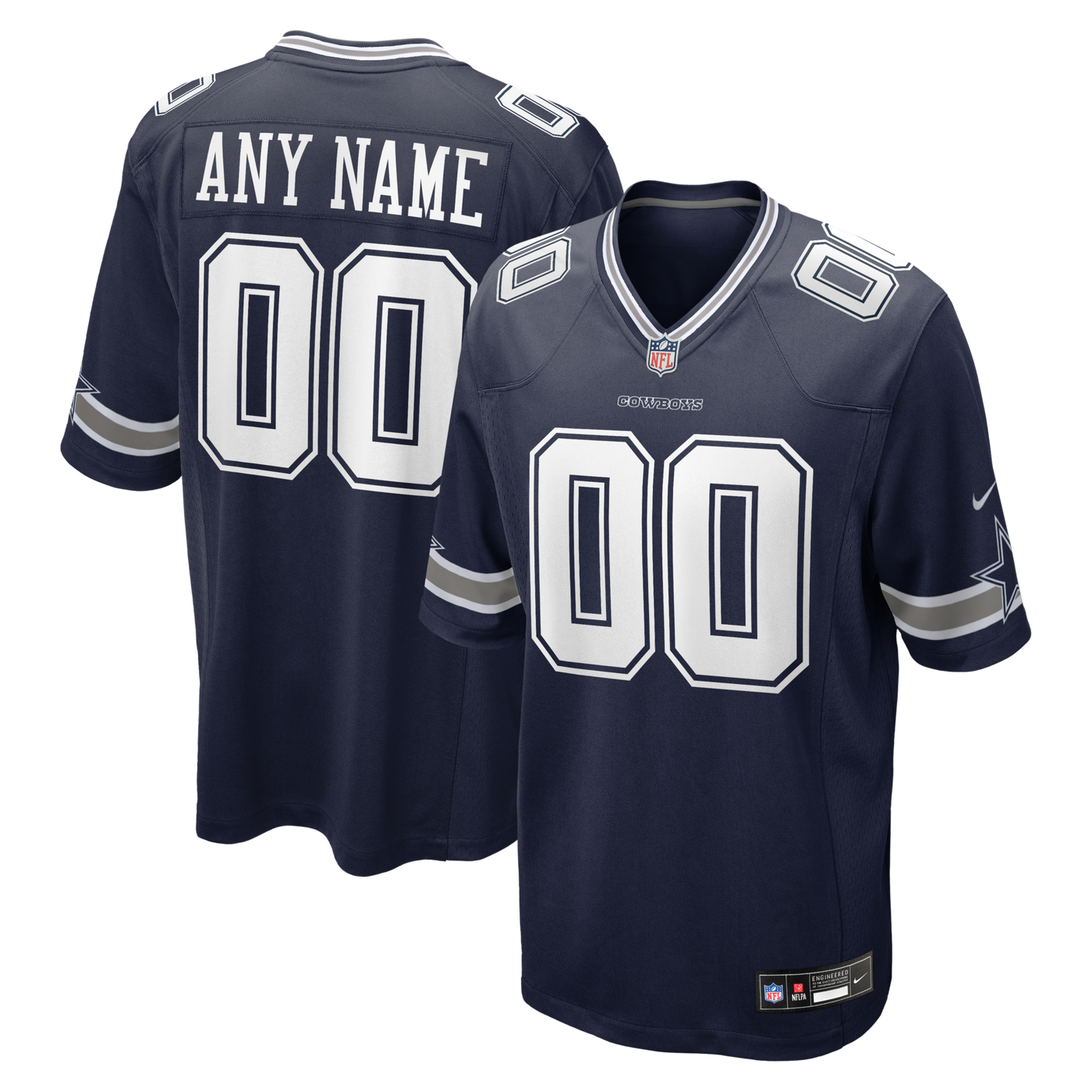 Dallas Cowboys Nike Navy Custom Game Jersey