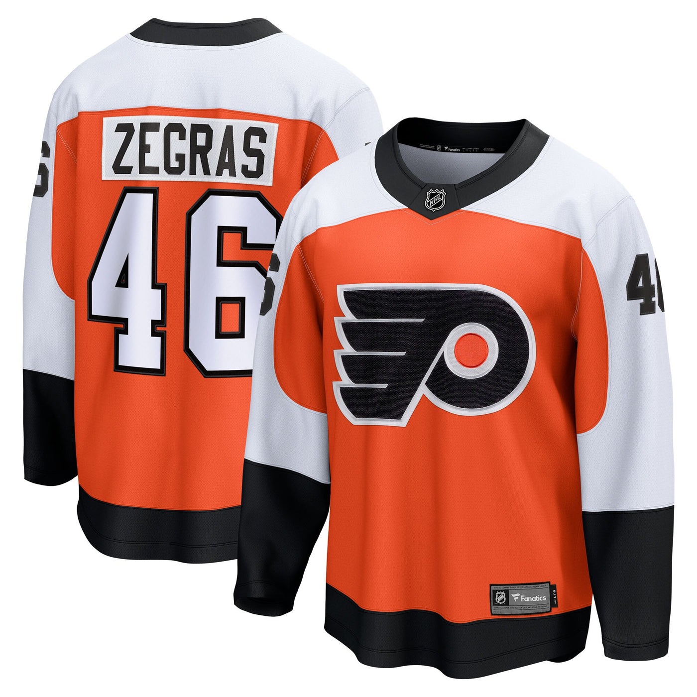 Philadelphia Flyers Trevor Zegras Fanatics Orange Home Breakaway Jersey