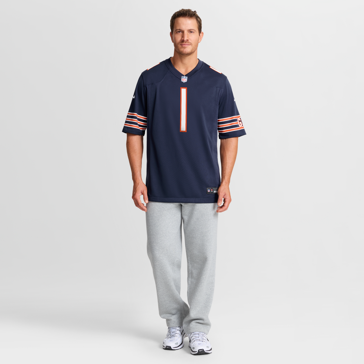 Chicago Bears Number 1 Dad Navy Game Jersey