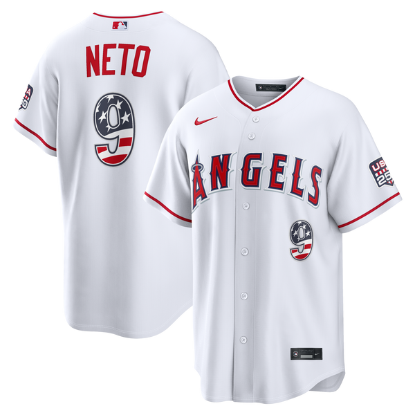 Fourth of July Los Angeles Angels Zach Neto White USA 250 Stadium Jersey