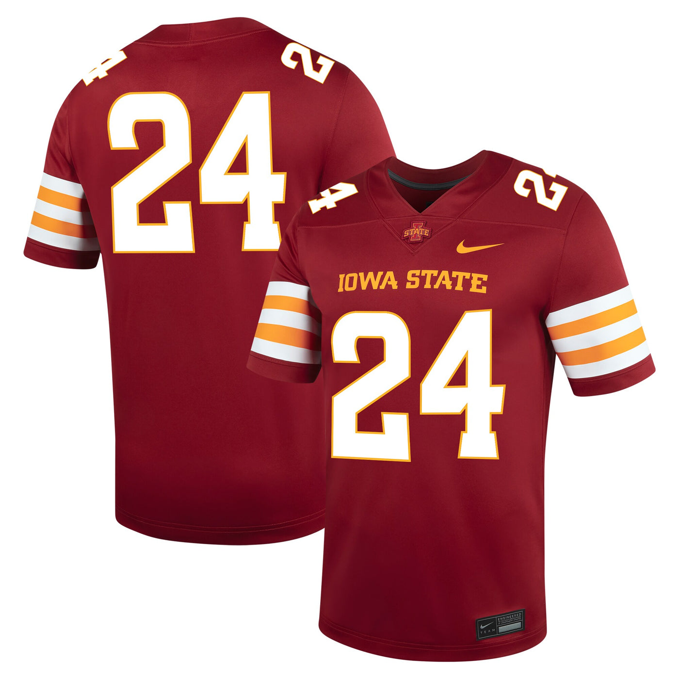 Nike #24 Cardinal Iowa State Cyclones Untouchable Football Jersey