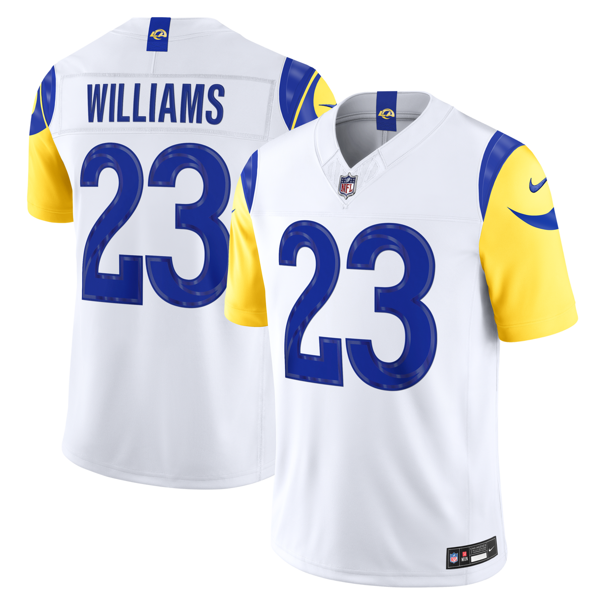 Los Angeles Rams Kyren Williams White Vapor F.U.S.E. Stitched Limited Jersey