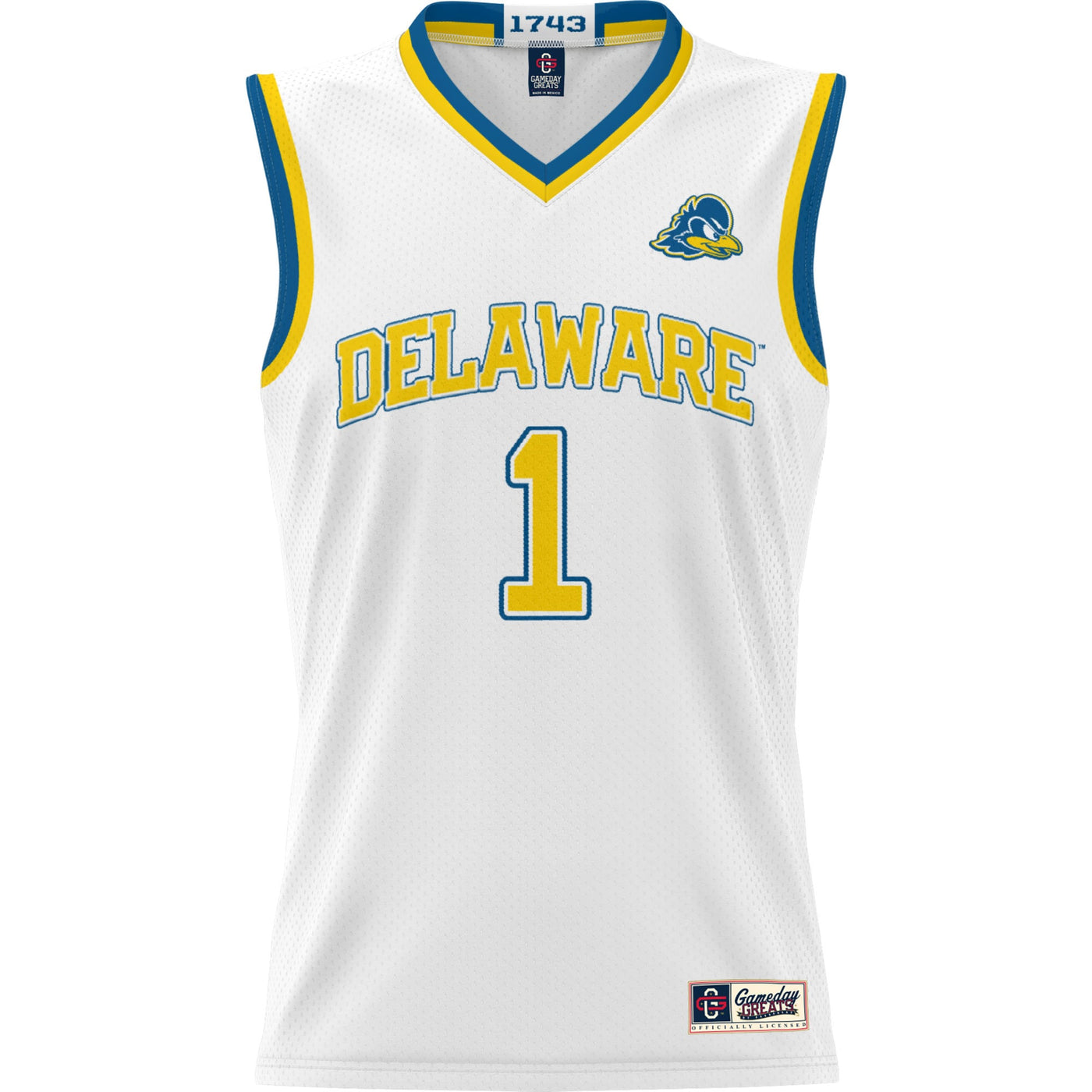 GameDay Greats White Delaware Fightin' Blue Hens Lightweight Basketball Jersey