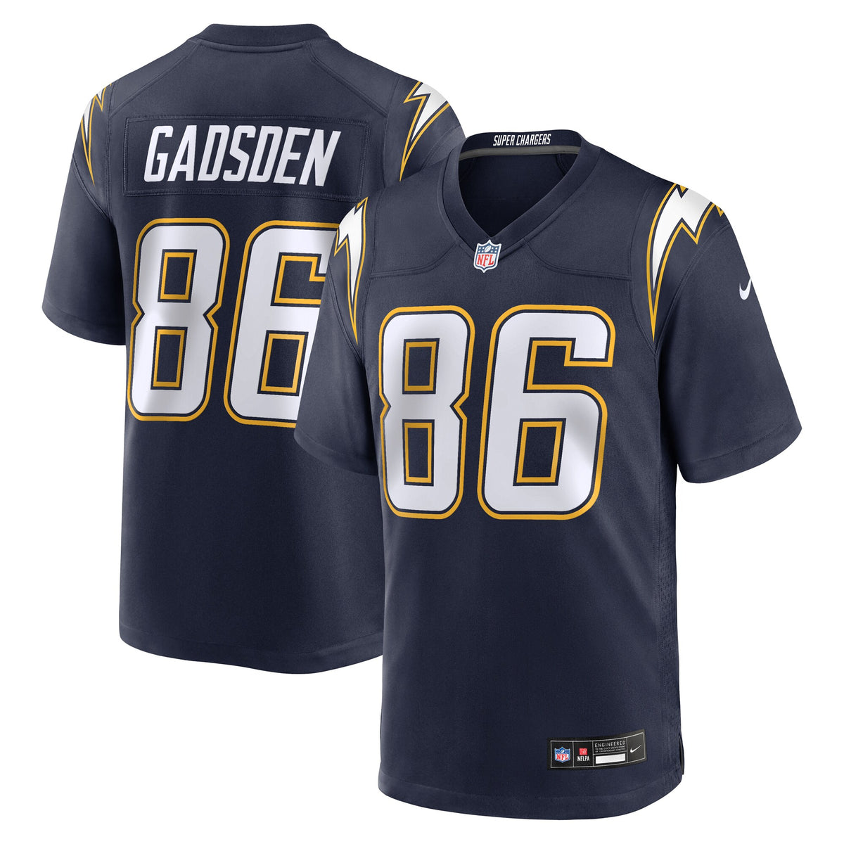 Los Angeles Chargers Oronde Gadsden Navy Alternate 2 Super Chargers Game Jersey