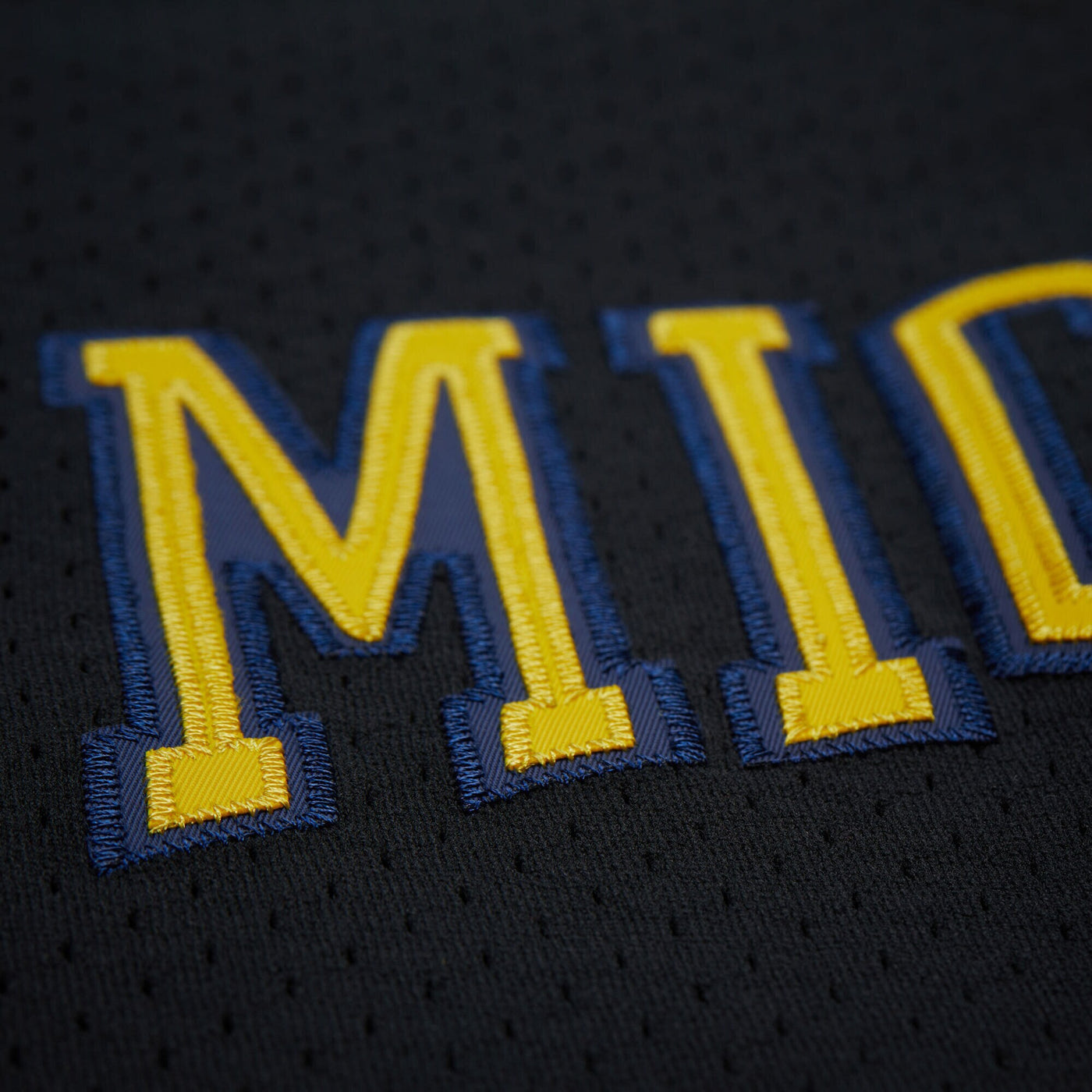 Mitchell & Ness Black Michigan Wolverines On The Clock Full-Button Fashion Jersey