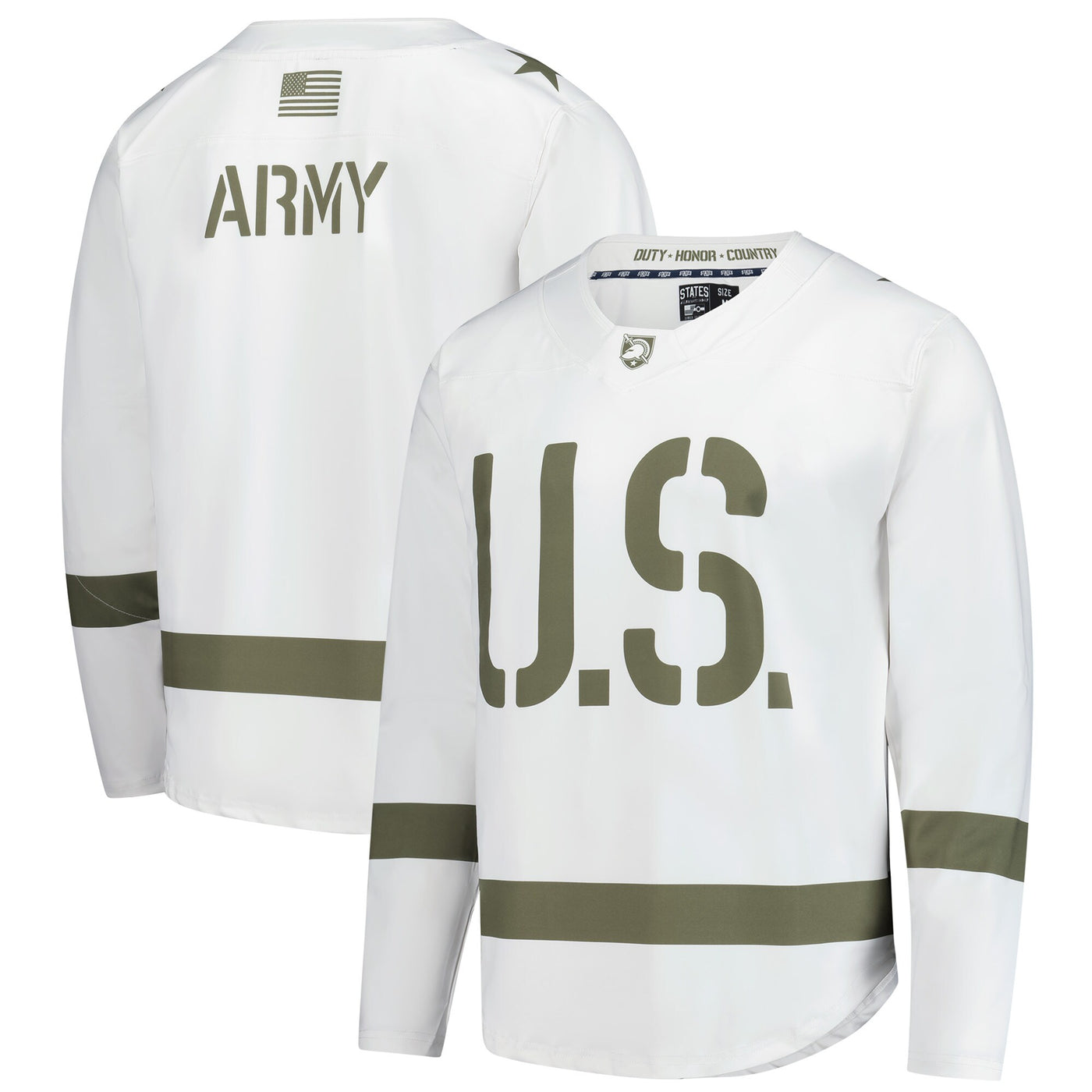 White/Olive Army Black Knights Replica Hockey Jersey