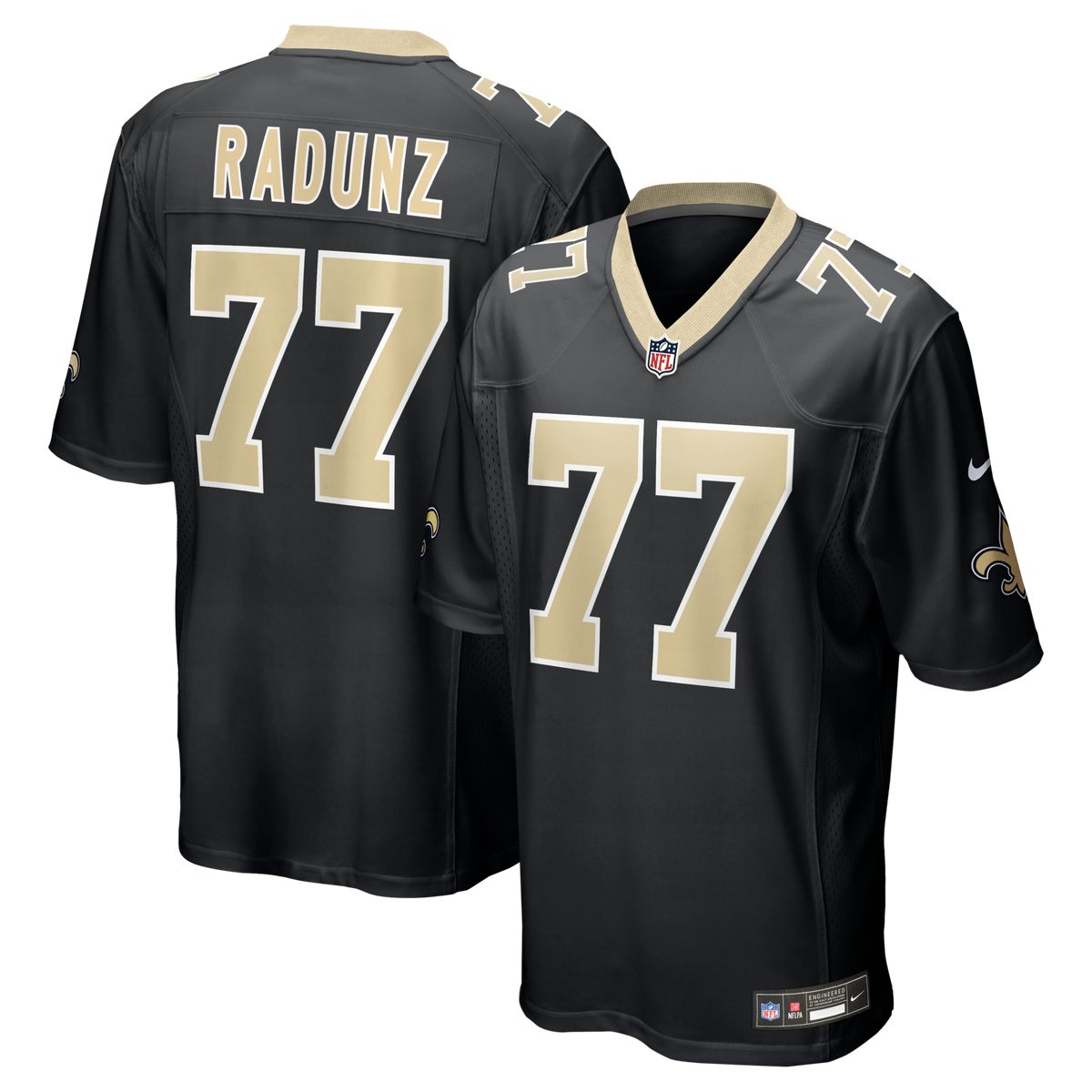 New Orleans Saints Dillon Radunz Black Team Game Jersey