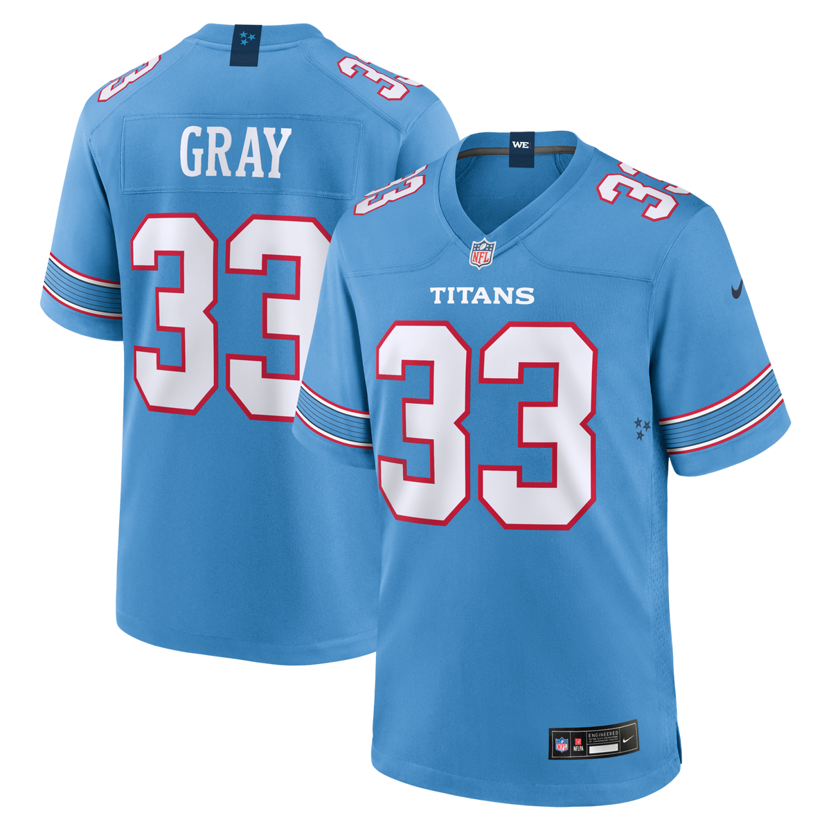 Tennessee Titans Cedric Gray Light Blue Game Jersey