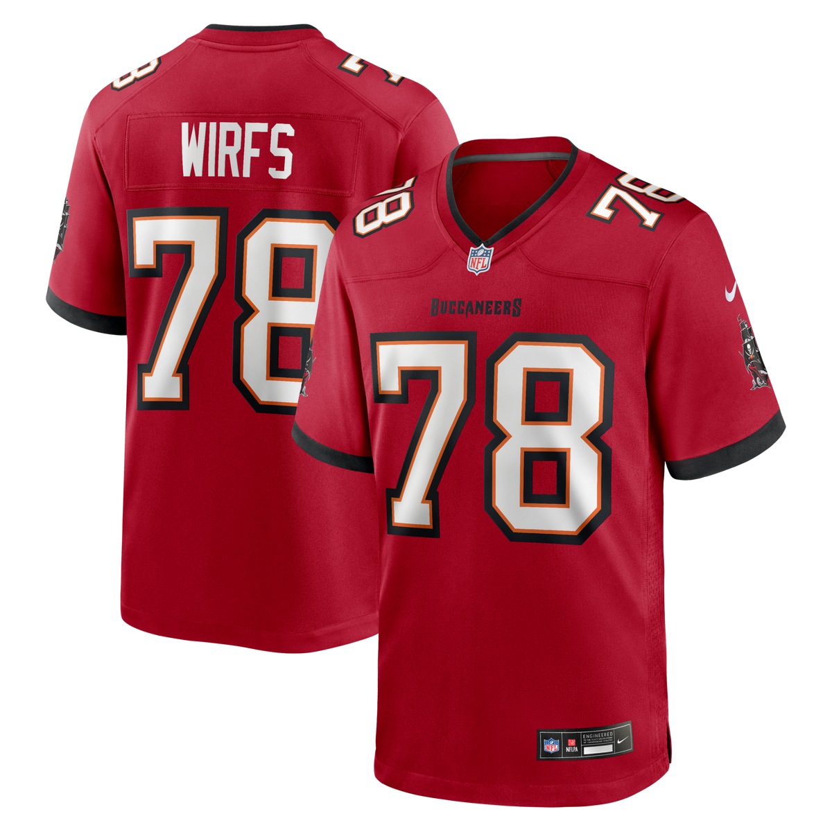 Tampa Bay Buccaneers Tristan Wirfs Red Player Game Jersey