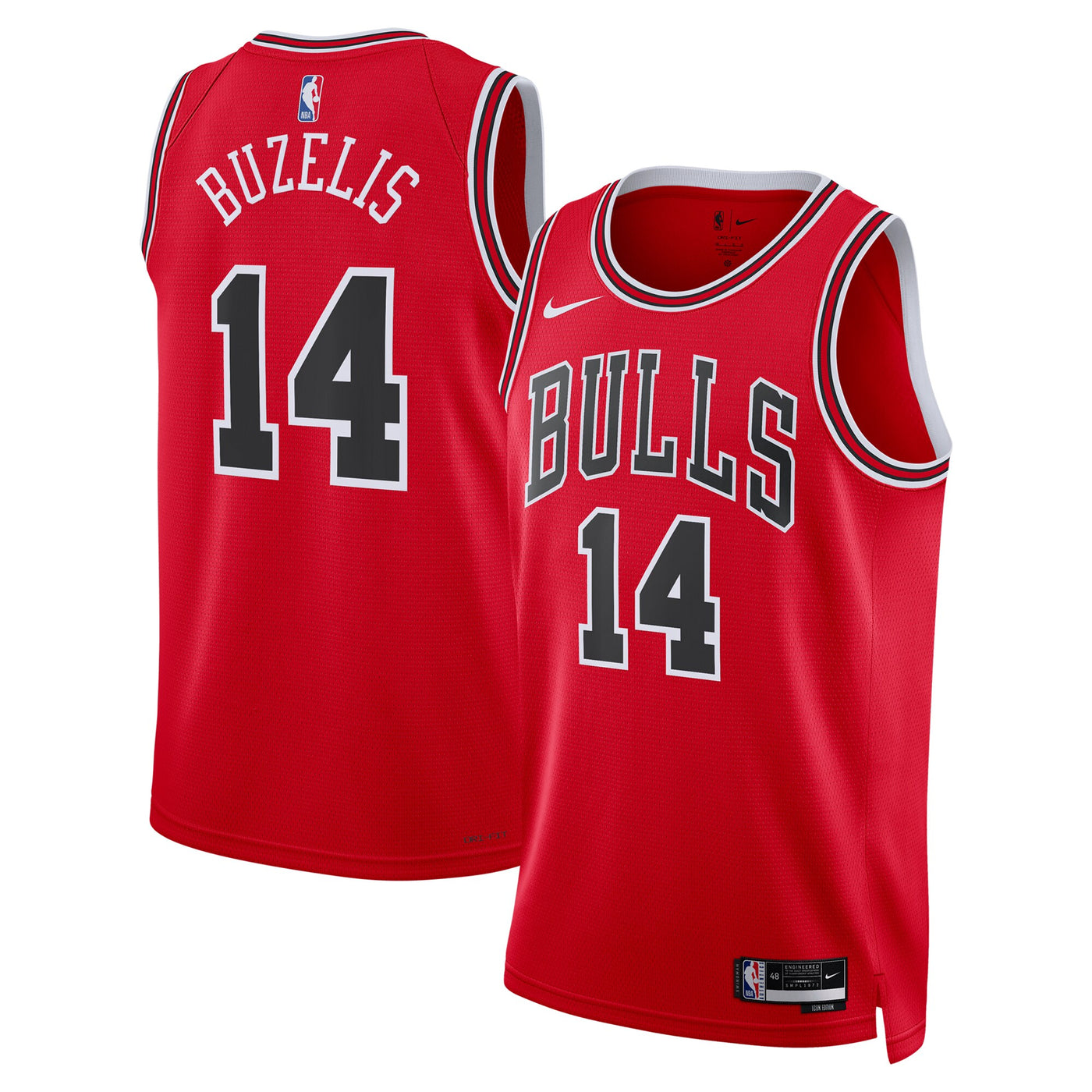 Chicago Bulls Nike Icon Swingman Jersey - Red - Matas Buzelis