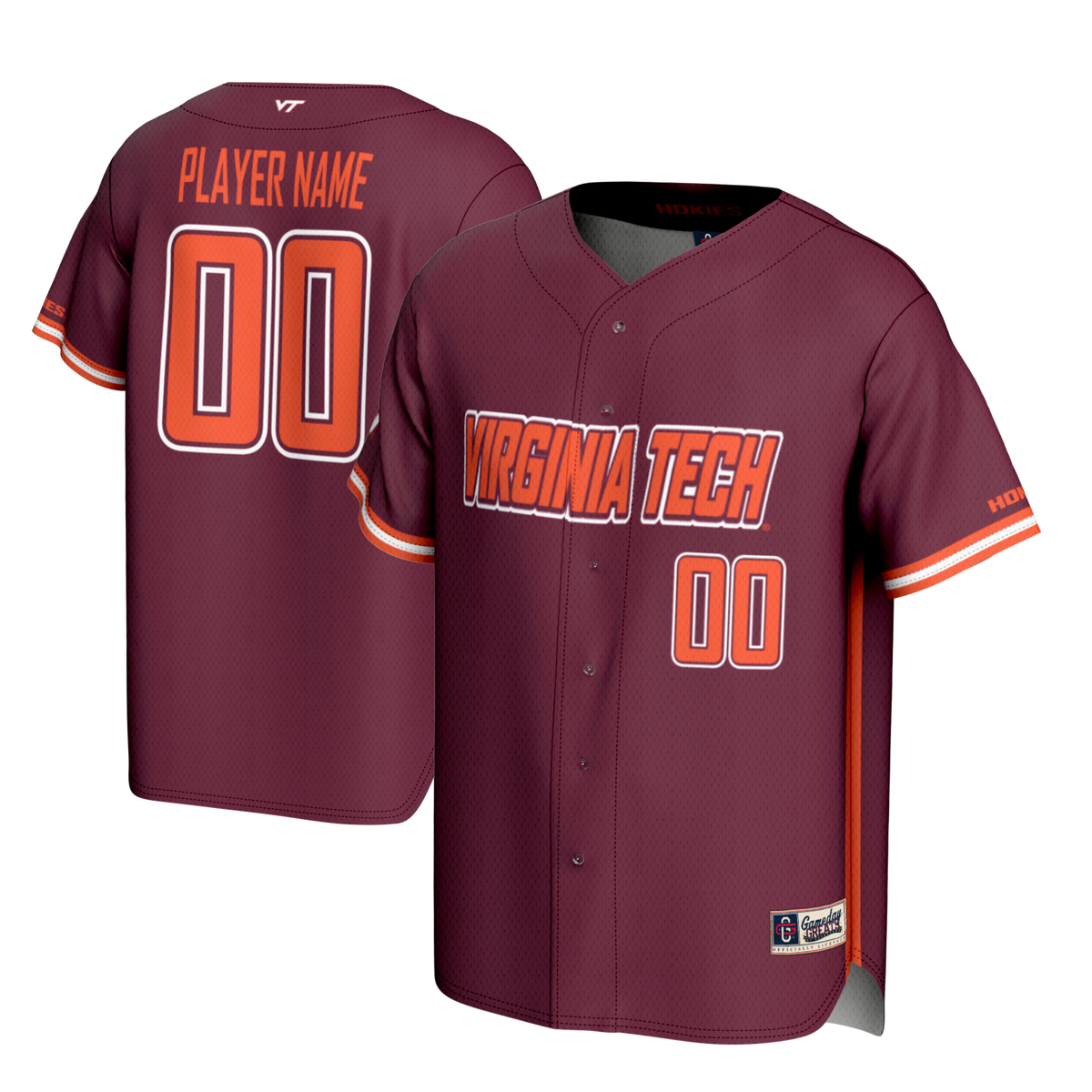 Virginia Tech Hokies GameDay Greats NIL Pick-A-Player Lightweight Baseball Jersey - Maroon