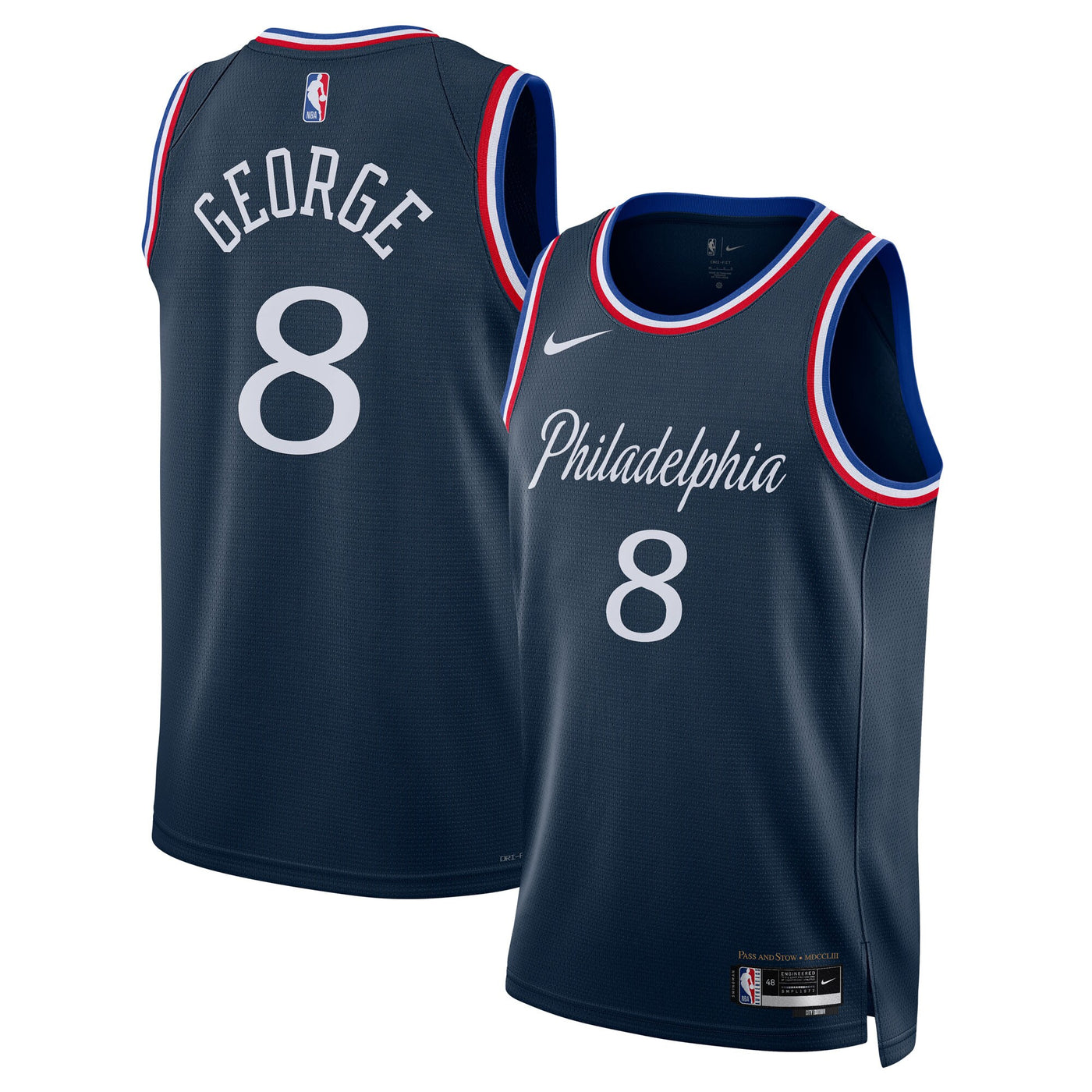 Philadelphia 76ers Nike 2025/26 City Edition Swingman Jersey - Navy - Paul George