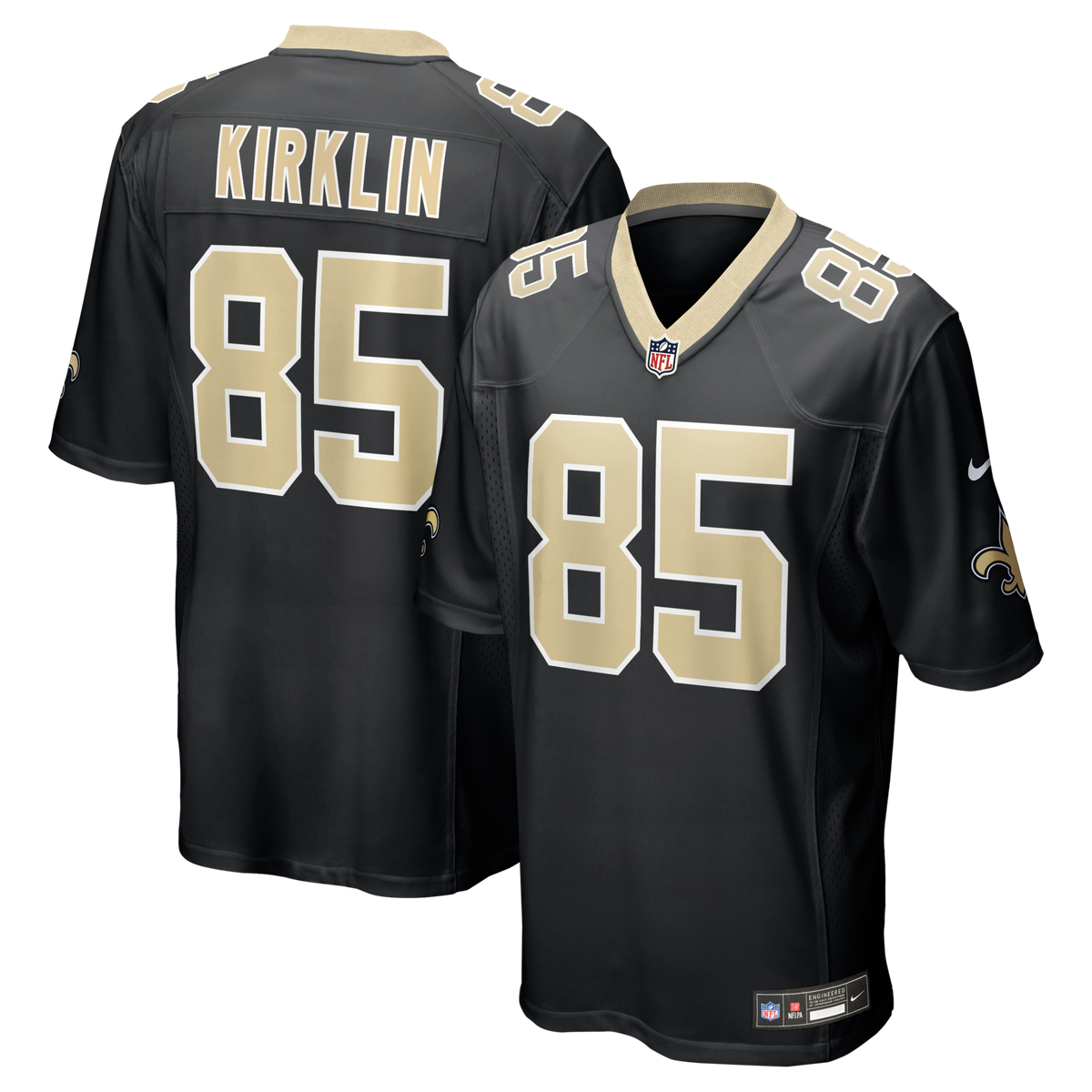 New Orleans Saints Jontre Kirklin Black Team Game Jersey