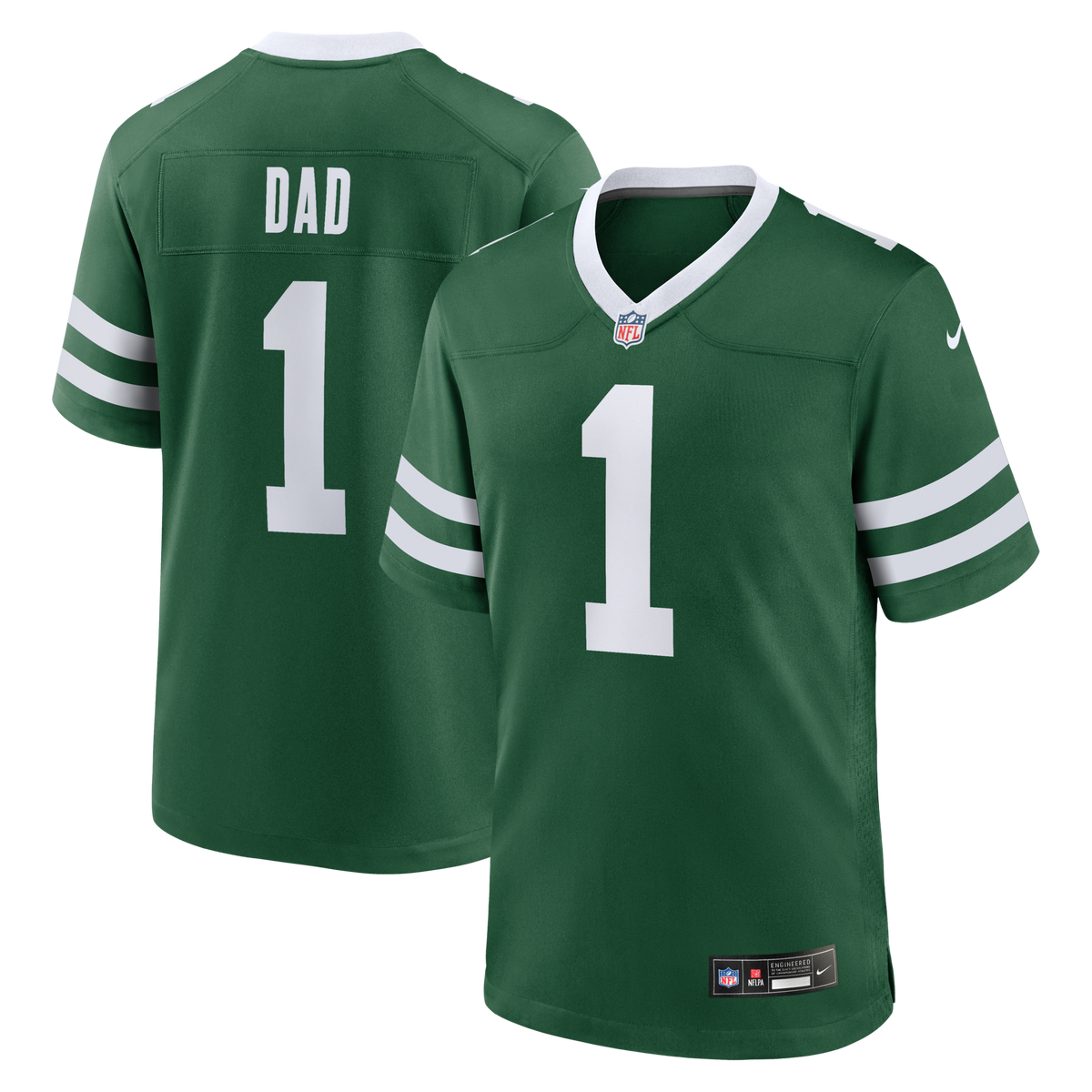 New York Jets Legacy Green #1 Dad Game Jersey