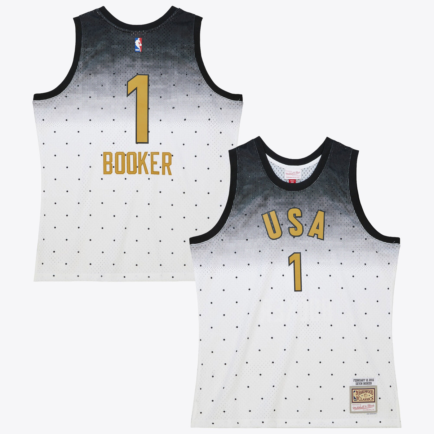 NBA Mitchell & Ness Devin Booker 2016 USA Authentic Jersey All-Star - White/Black
