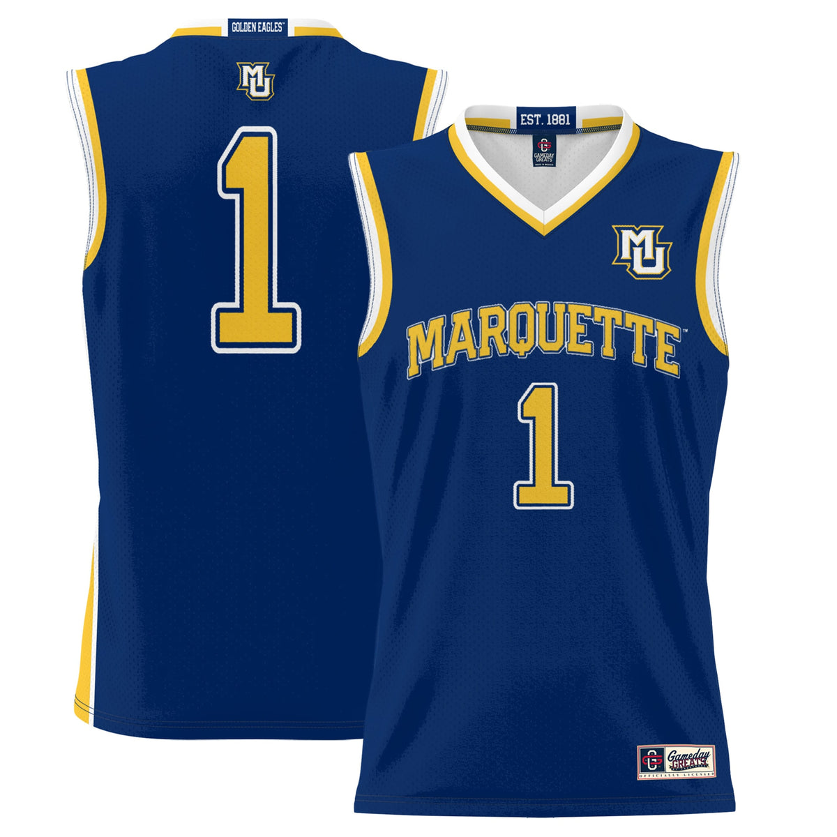 #1 Marquette Golden Eagles GameDay Greats Lightweight Basketball Jersey - Navy