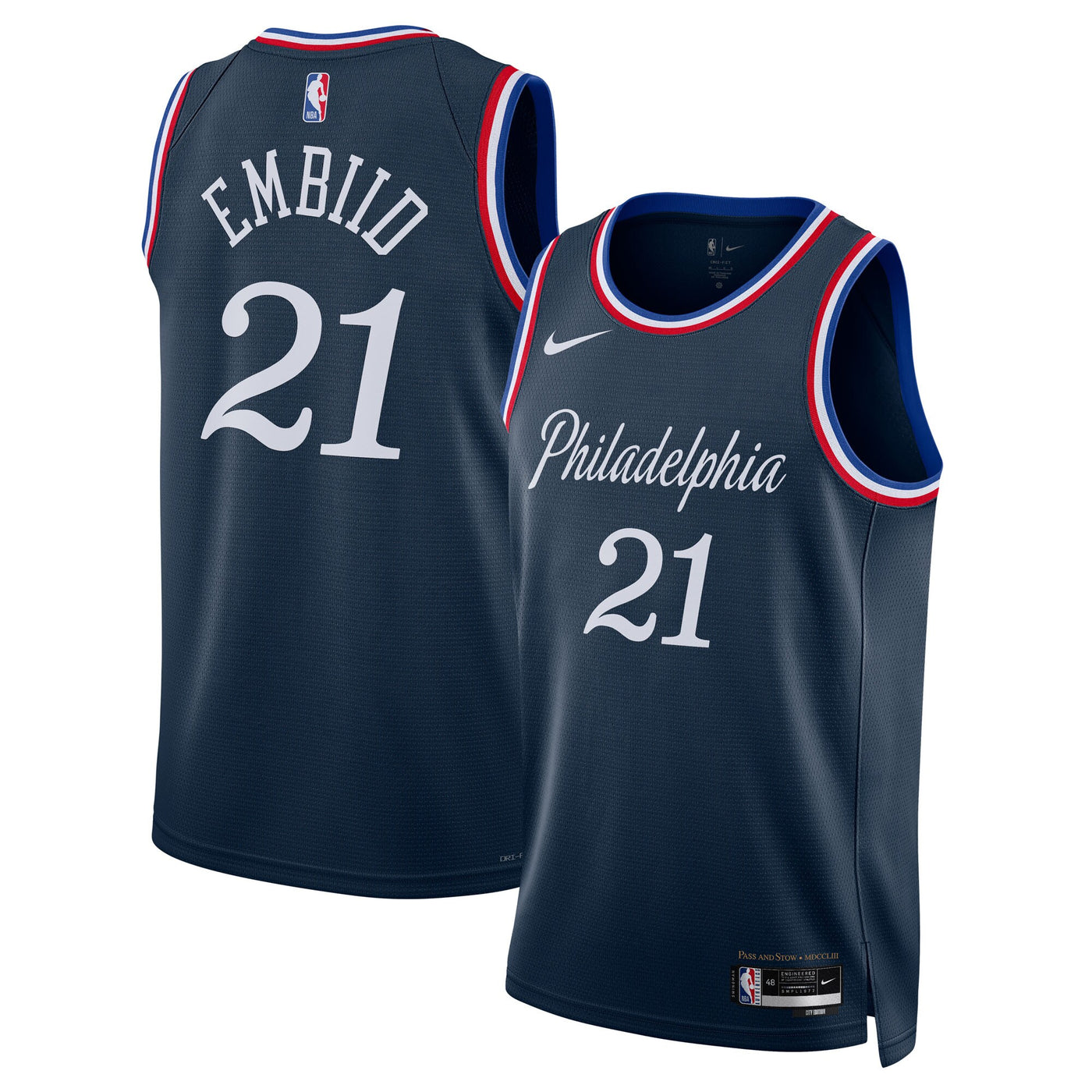 Philadelphia 76ers Nike 2025/26 City Edition Swingman Jersey - Navy - Joel Embiid