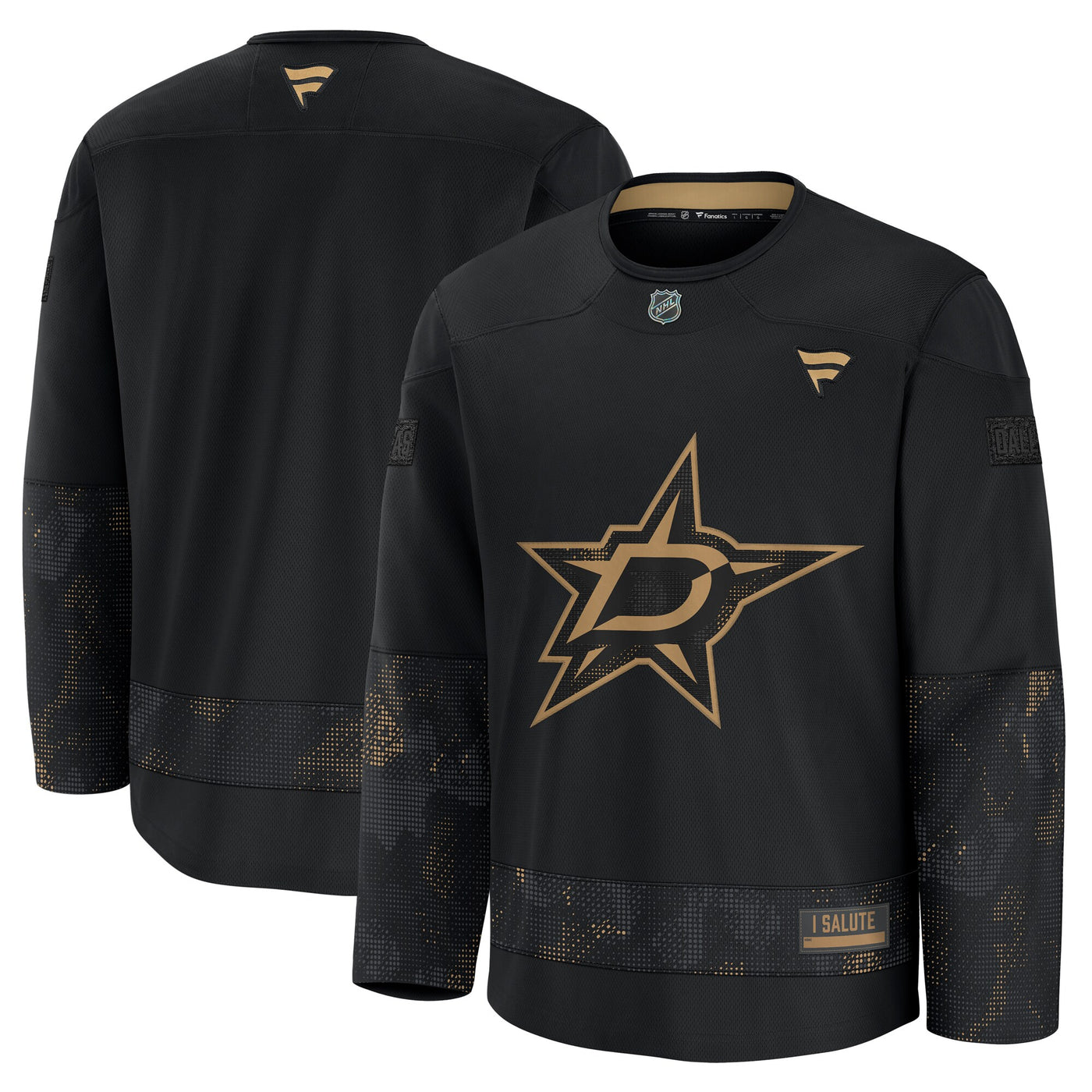 Dallas Stars Fanatics Black 2024 Military Appreciation Practice Jersey