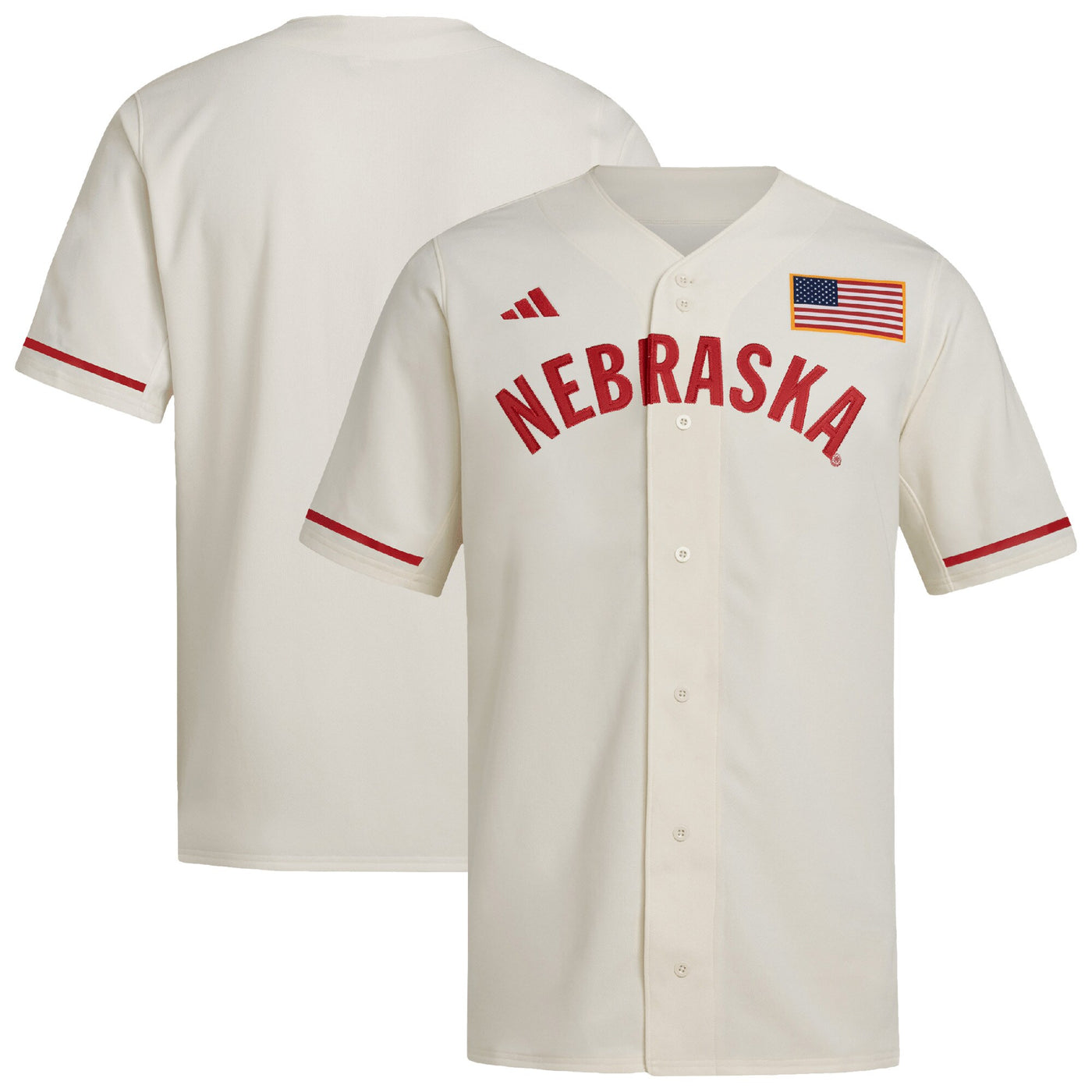 adidas Cream Nebraska Huskers Replica Baseball Jersey