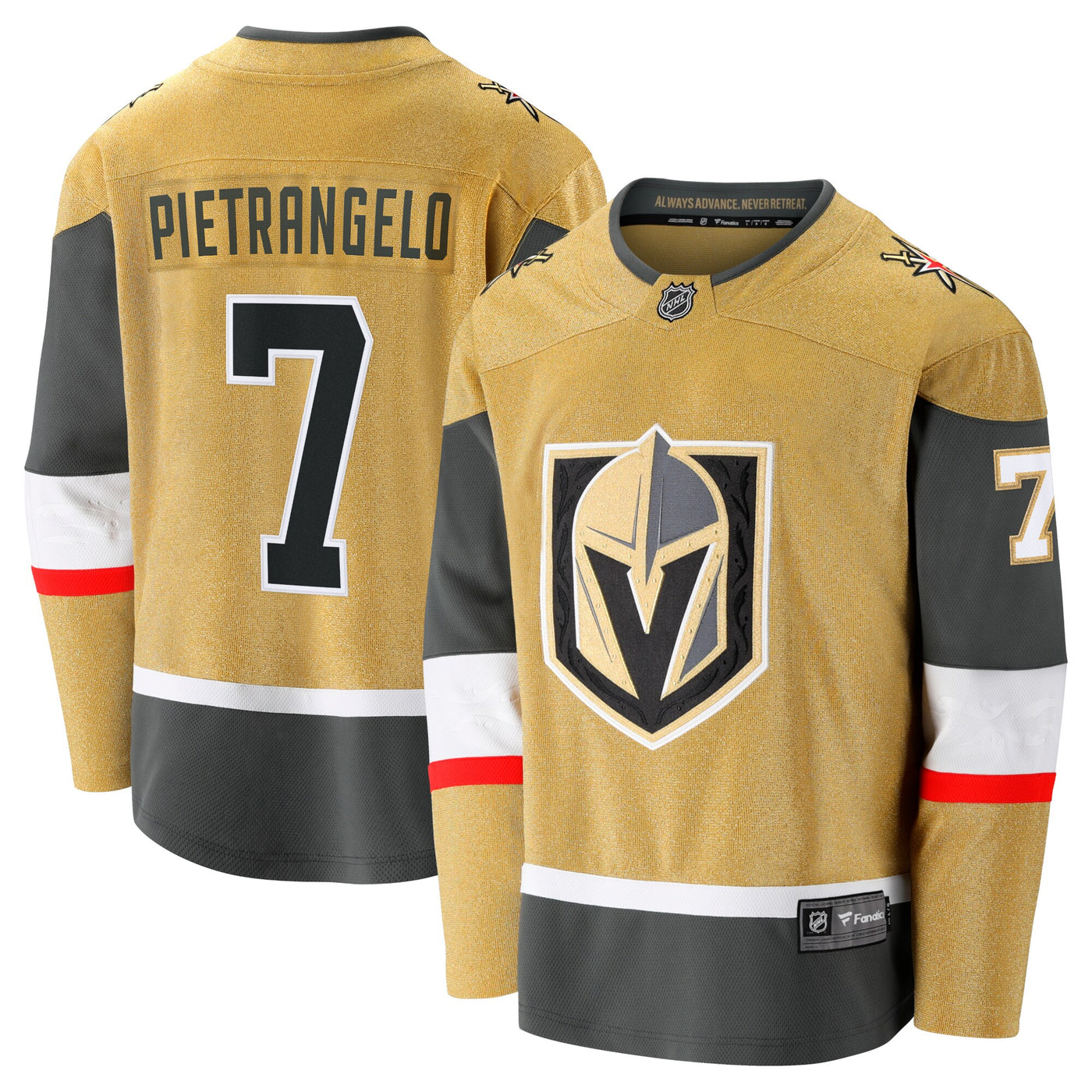 Vegas Golden Knights Alex Pietrangelo Fanatics Gold Home Breakaway Jersey